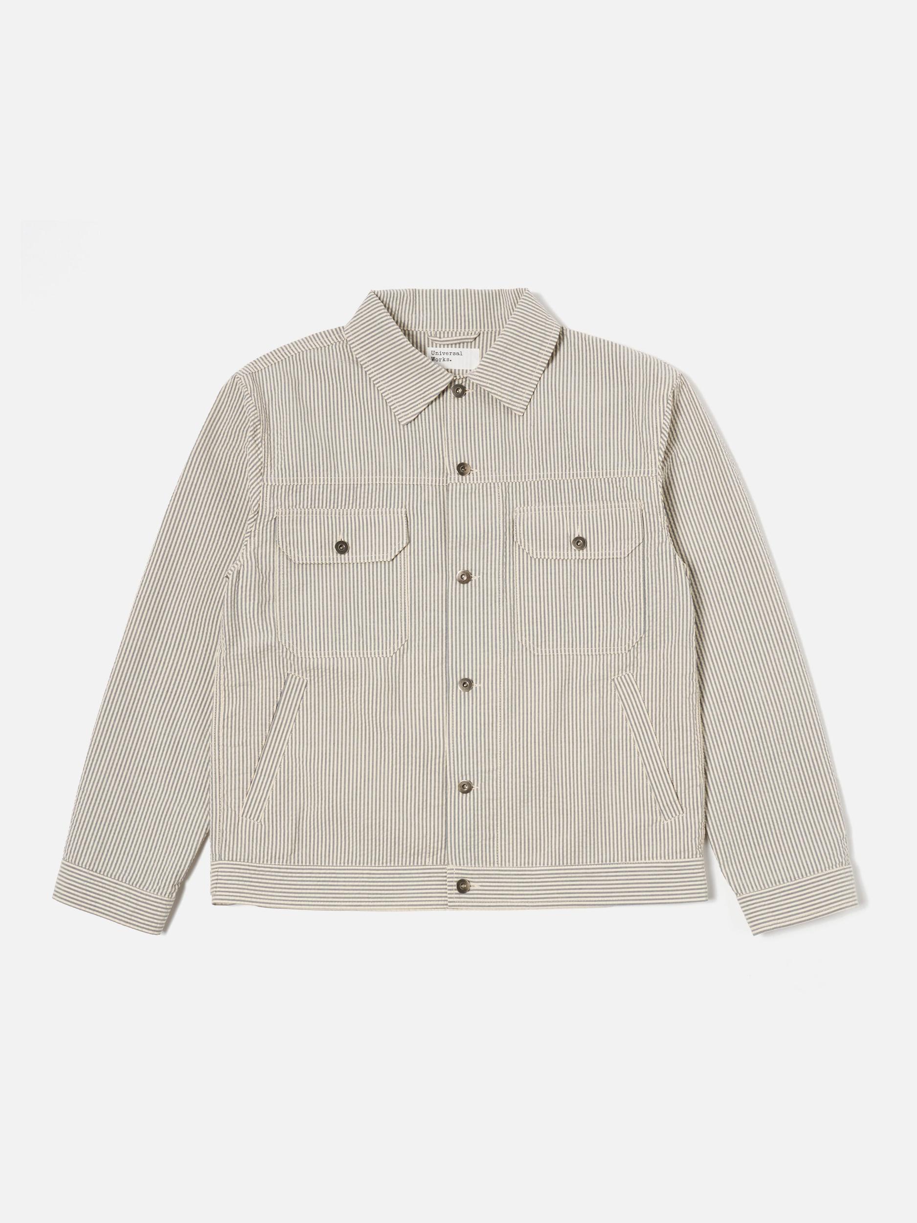 Grey Derby Stripe Trucker Jacket Product Image