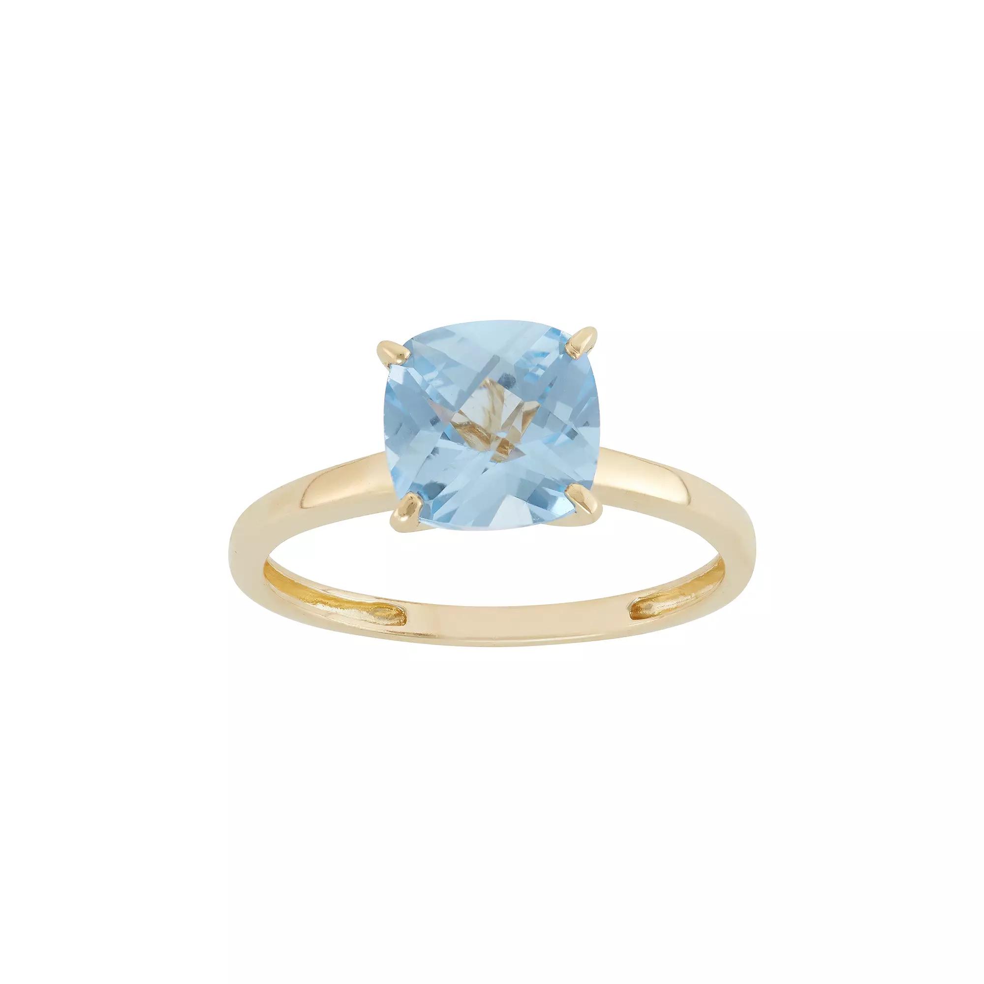 Designs by Gioelli Lab-Created Aquamarine 10k Gold Ring, Women's, Size: 8, Blue Product Image