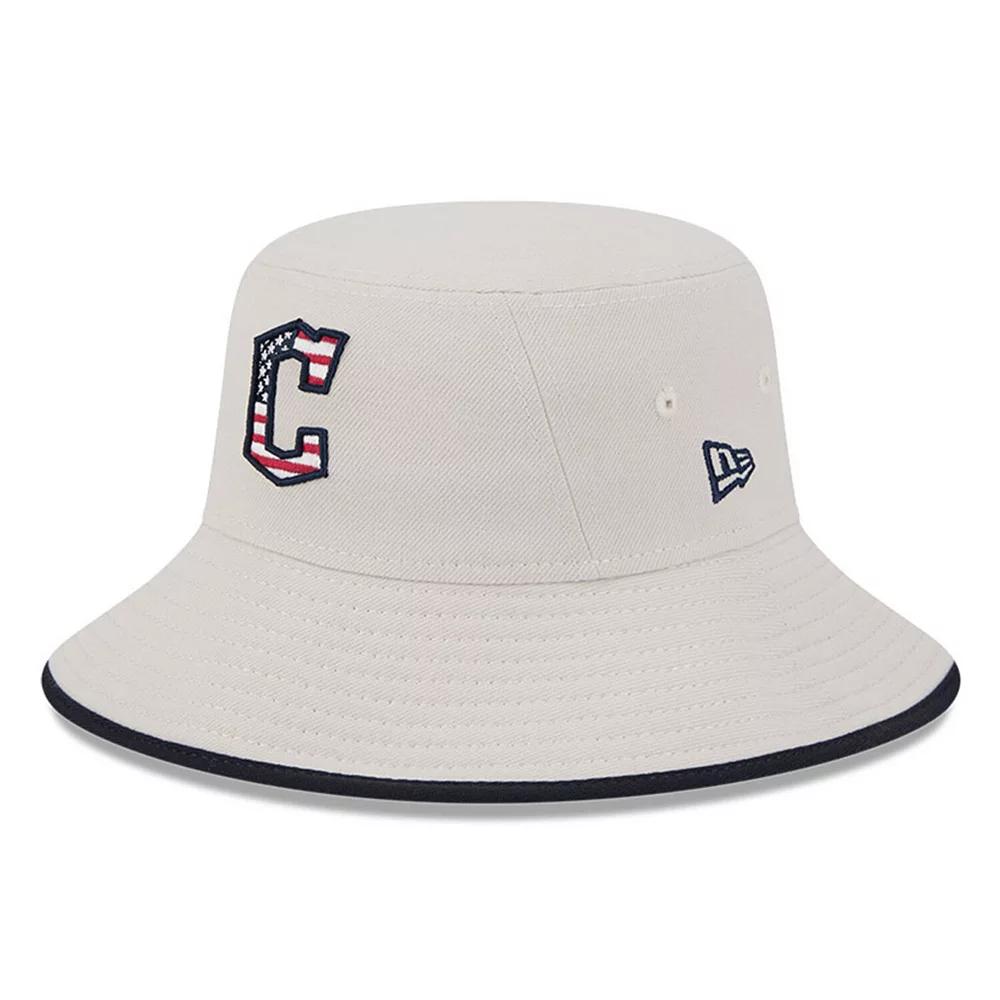 Men's New Era  Khaki Cleveland Guardians 2024 Fourth of July Bucket Hat, Grd Beig K Product Image