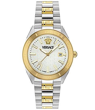 Mens V-Dome Two-Tone Bracelet Watch, 42mm Product Image