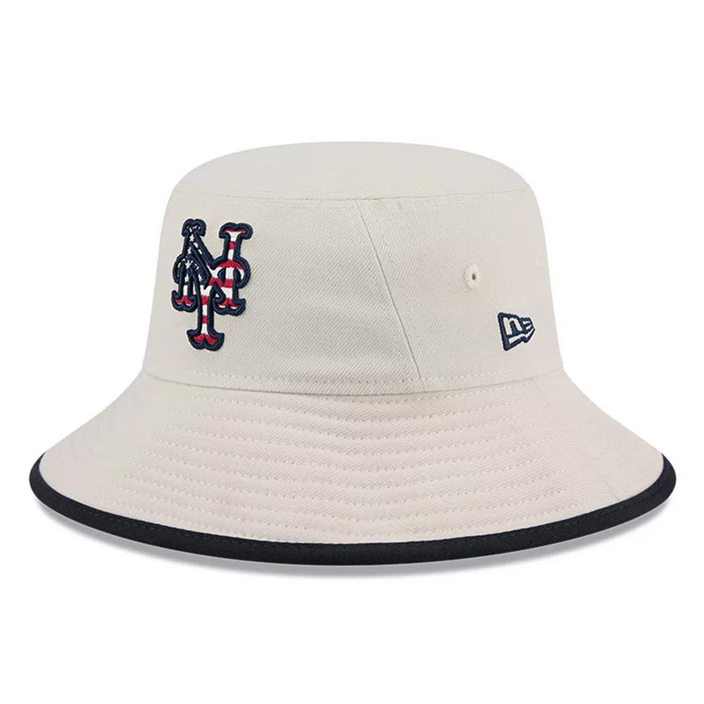 Men's New Era  Khaki New York Mets 2024 Fourth of July Bucket Hat, Beig K Product Image