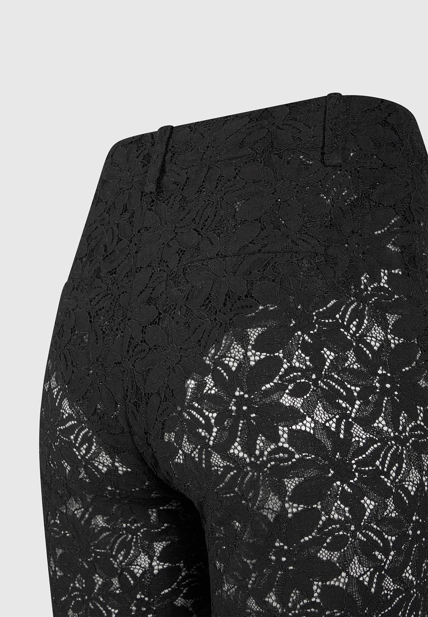Lace Fit and Flare Trousers - Black Female Product Image