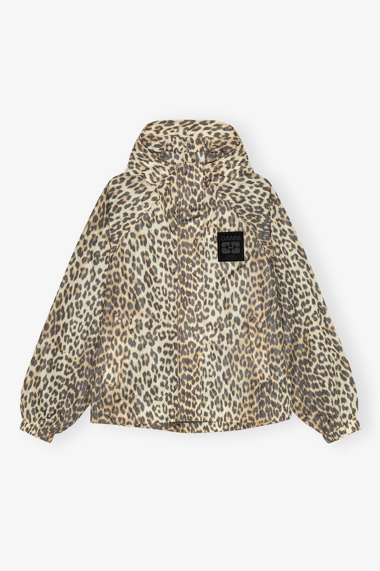 Leopard Print Nylon Jacket Product Image