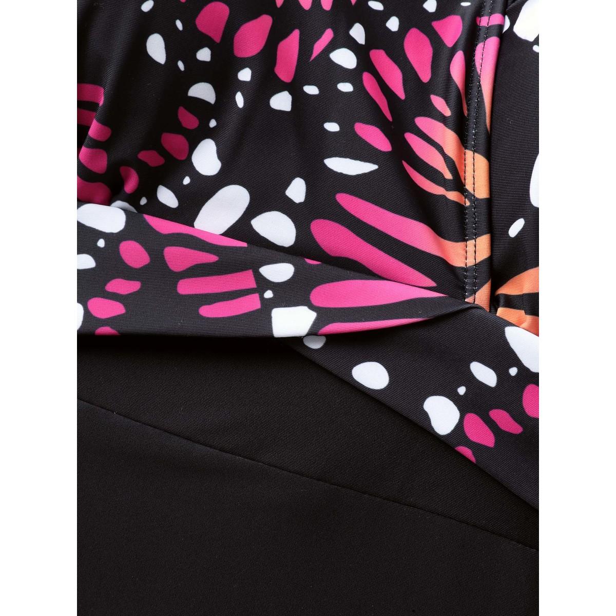 Plus Size Two-Piece Butterfly Pattern Sarong Swimsuit Women's Swimwear Multicolor Beach Curve Bathing Suits High stretch One Pieces BloomChic 26/4X Product Image