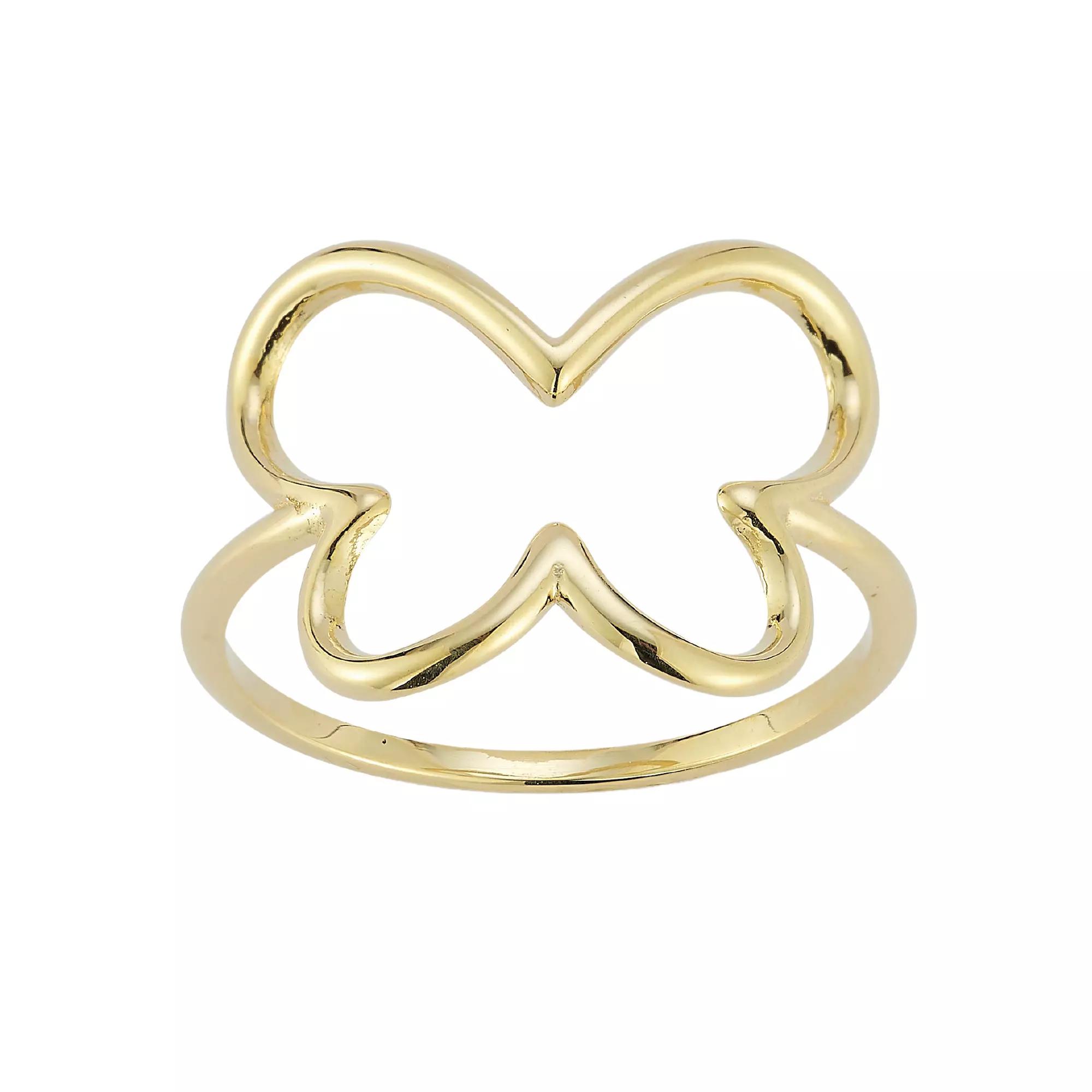 LUMINOR GOLD 14k Gold Open Butterfly Ring, Women's, Size: 6 Product Image