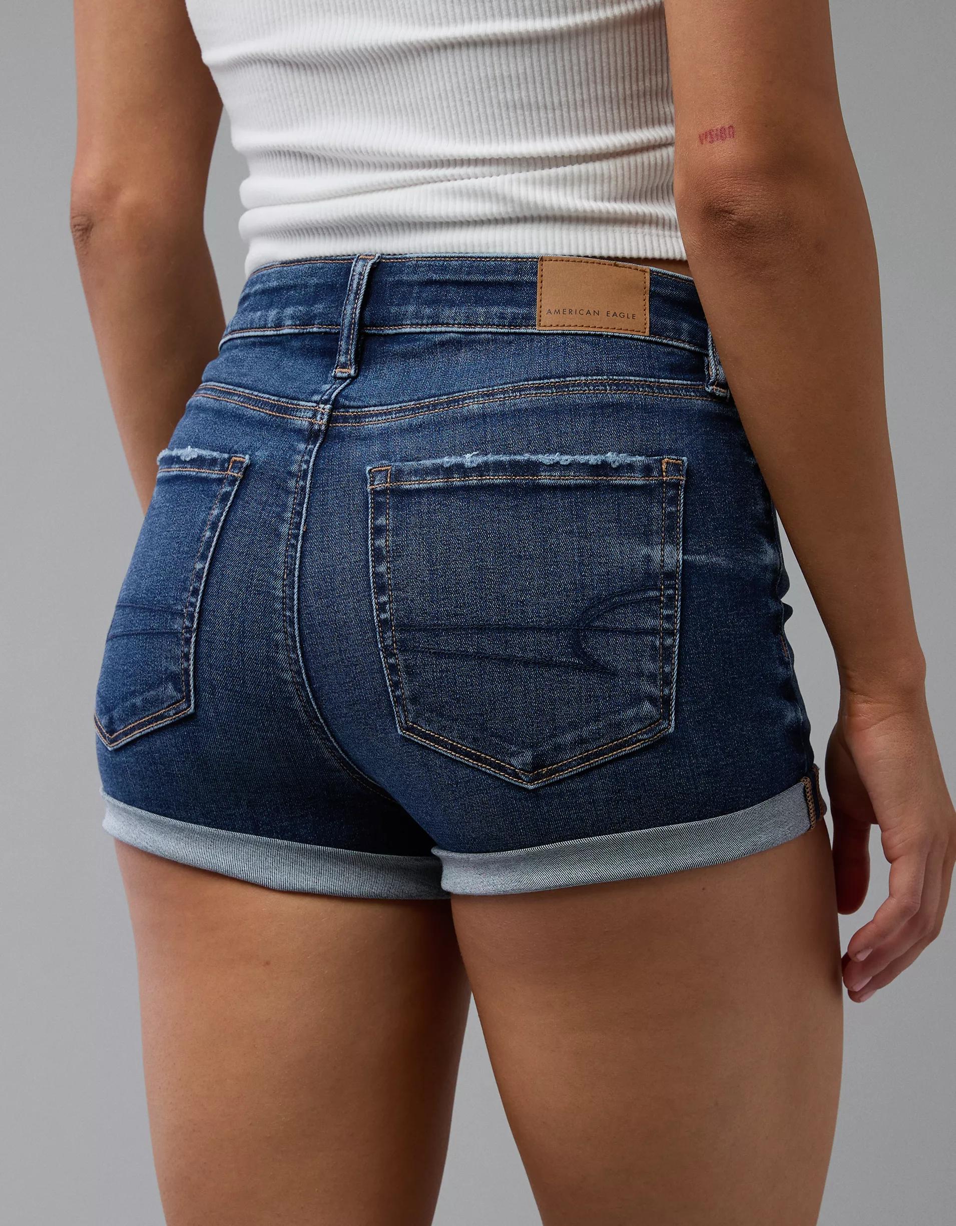 AE Next Level High-Waisted Denim Short Short Product Image