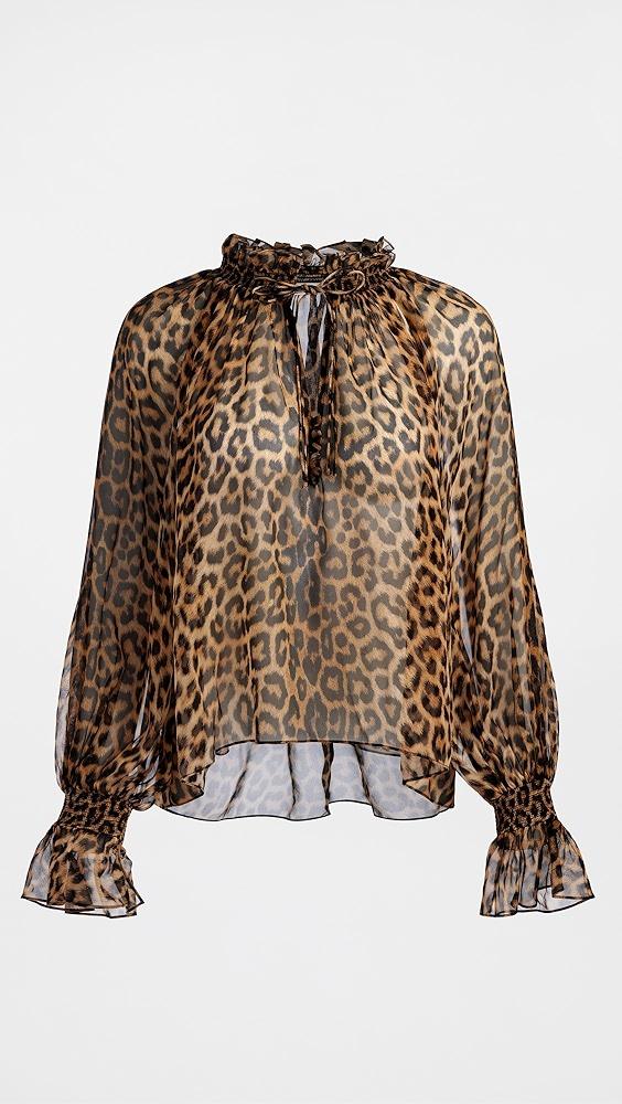 alice + olivia Norah Tie Sleeve Peasant Blouse | Shopbop Product Image