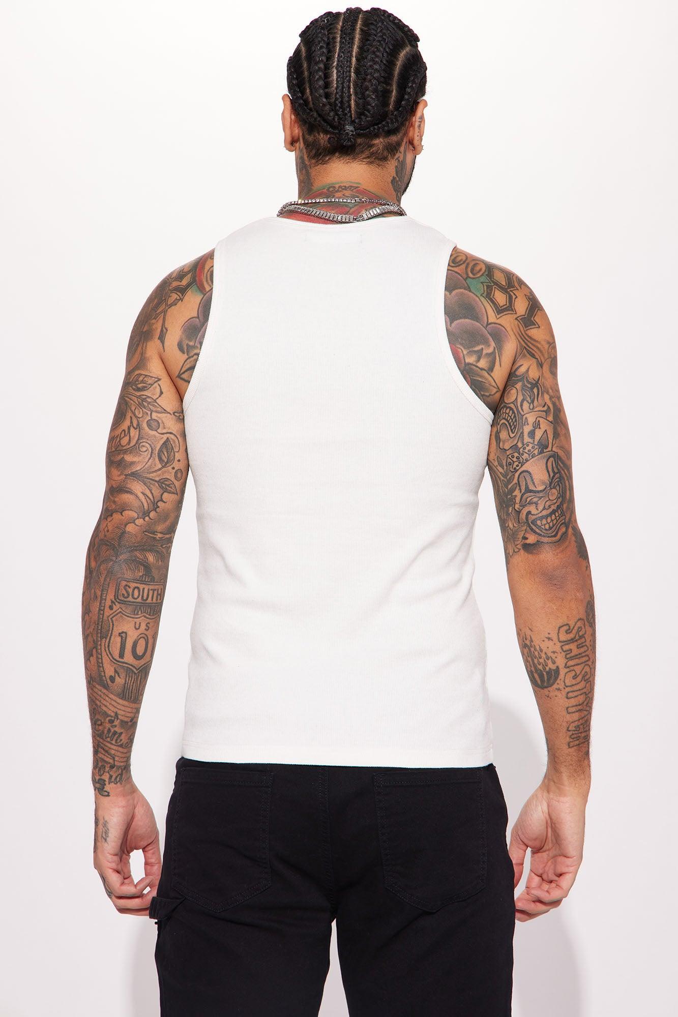 Classic Ribbed Tank Top - White Product Image