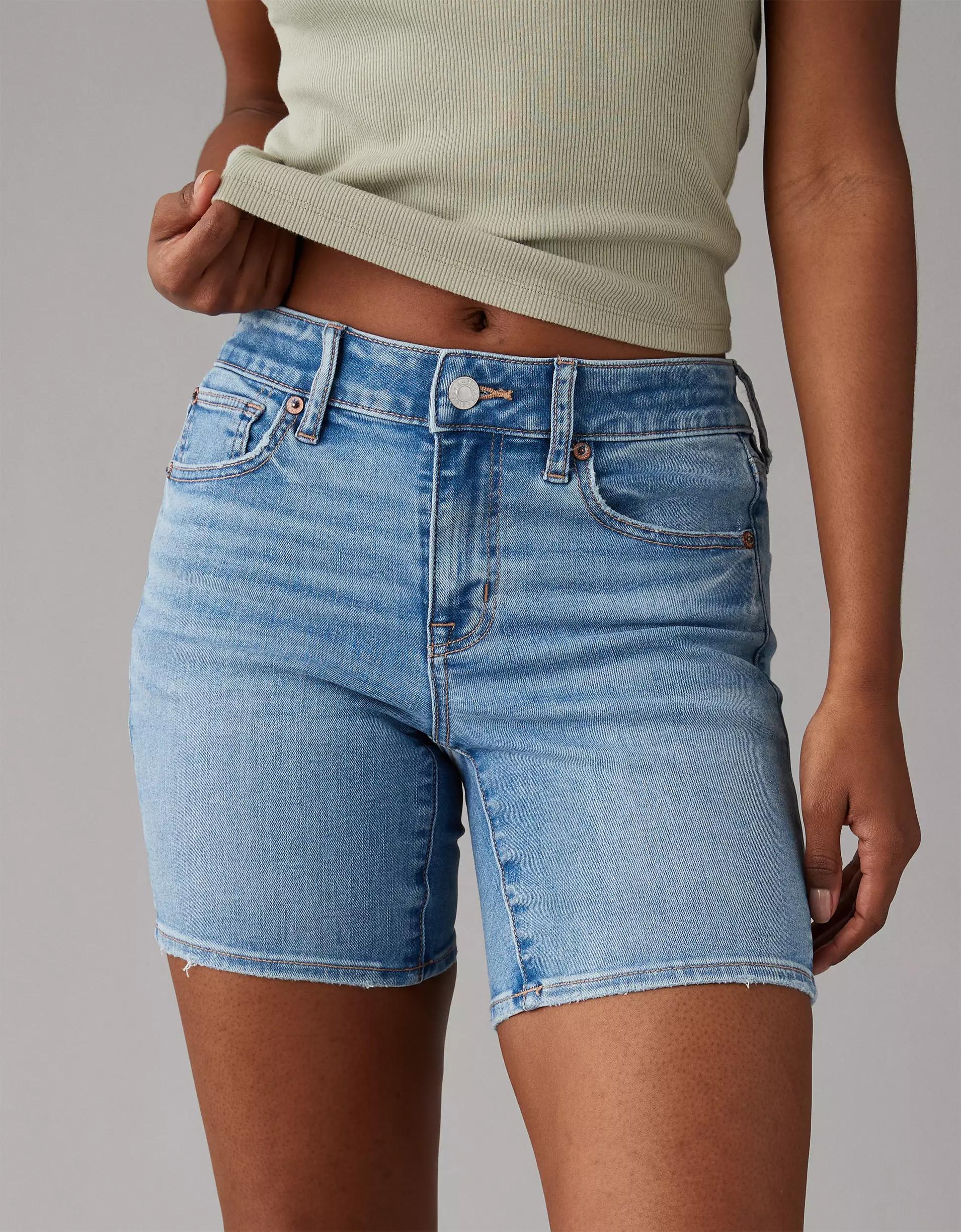 AE Next Level Low-Rise Skinny Bermuda Denim Short Product Image