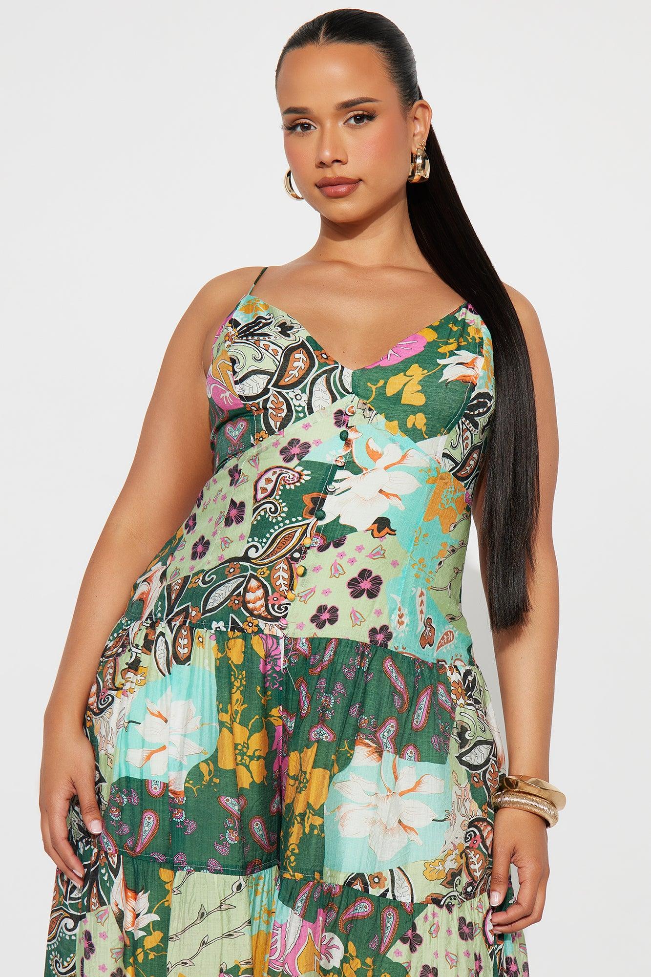 Vacay Ready Wide Leg Jumpsuit - Green/combo Product Image