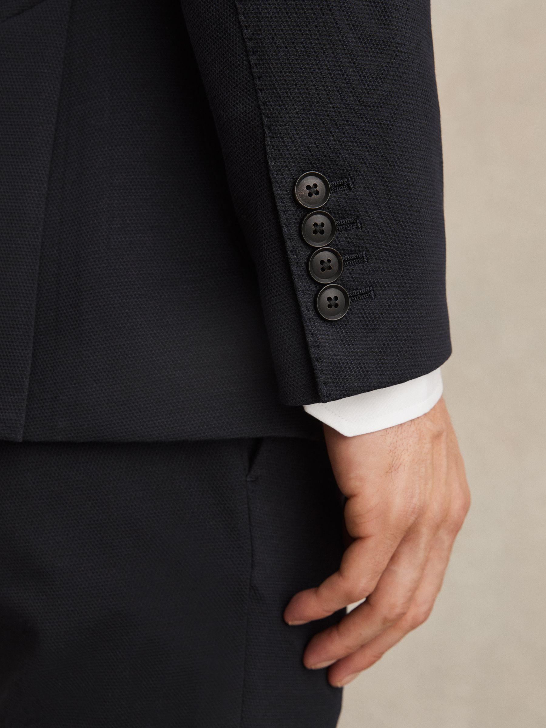 Slim-Fit Single-Breasted Jersey Suit Blazer in Navy Product Image