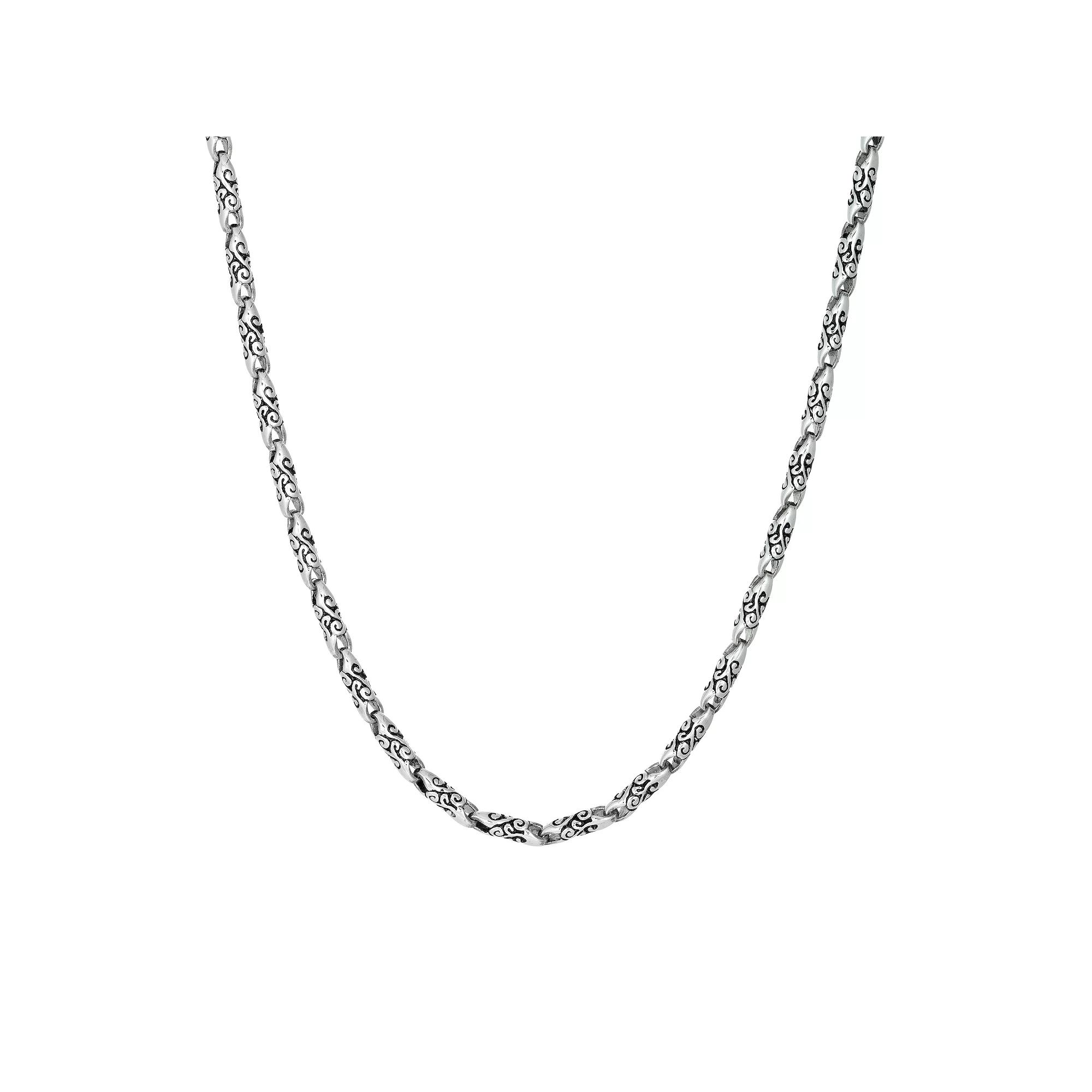 Men's LYNX Stainless Steel Link Chain Necklace, Size: 24", Silver Product Image