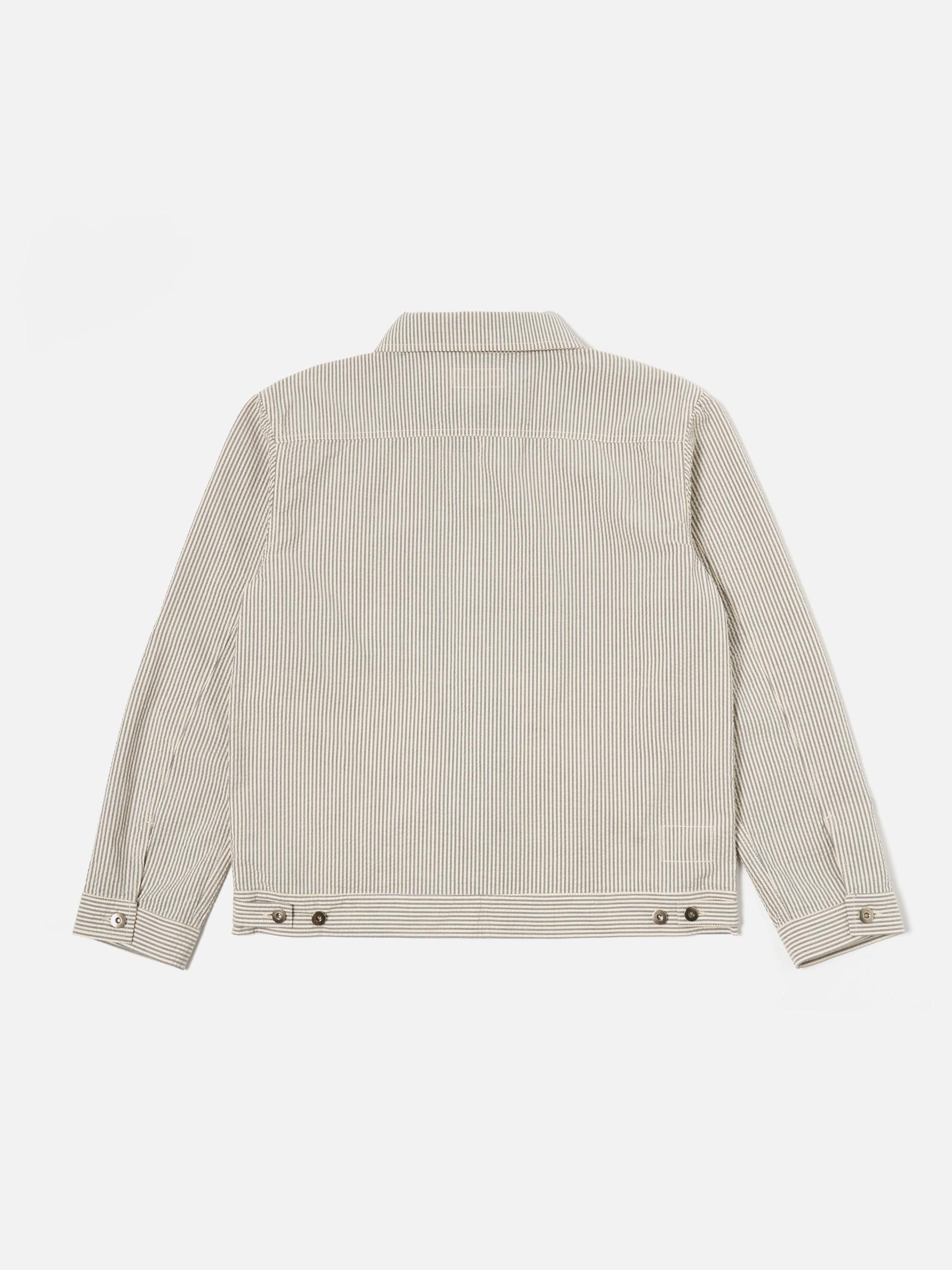 Grey Derby Stripe Trucker Jacket Product Image