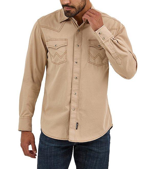 Wrangler® Long Sleeve Retro® Premium Solid Woven Shirt Product Image
