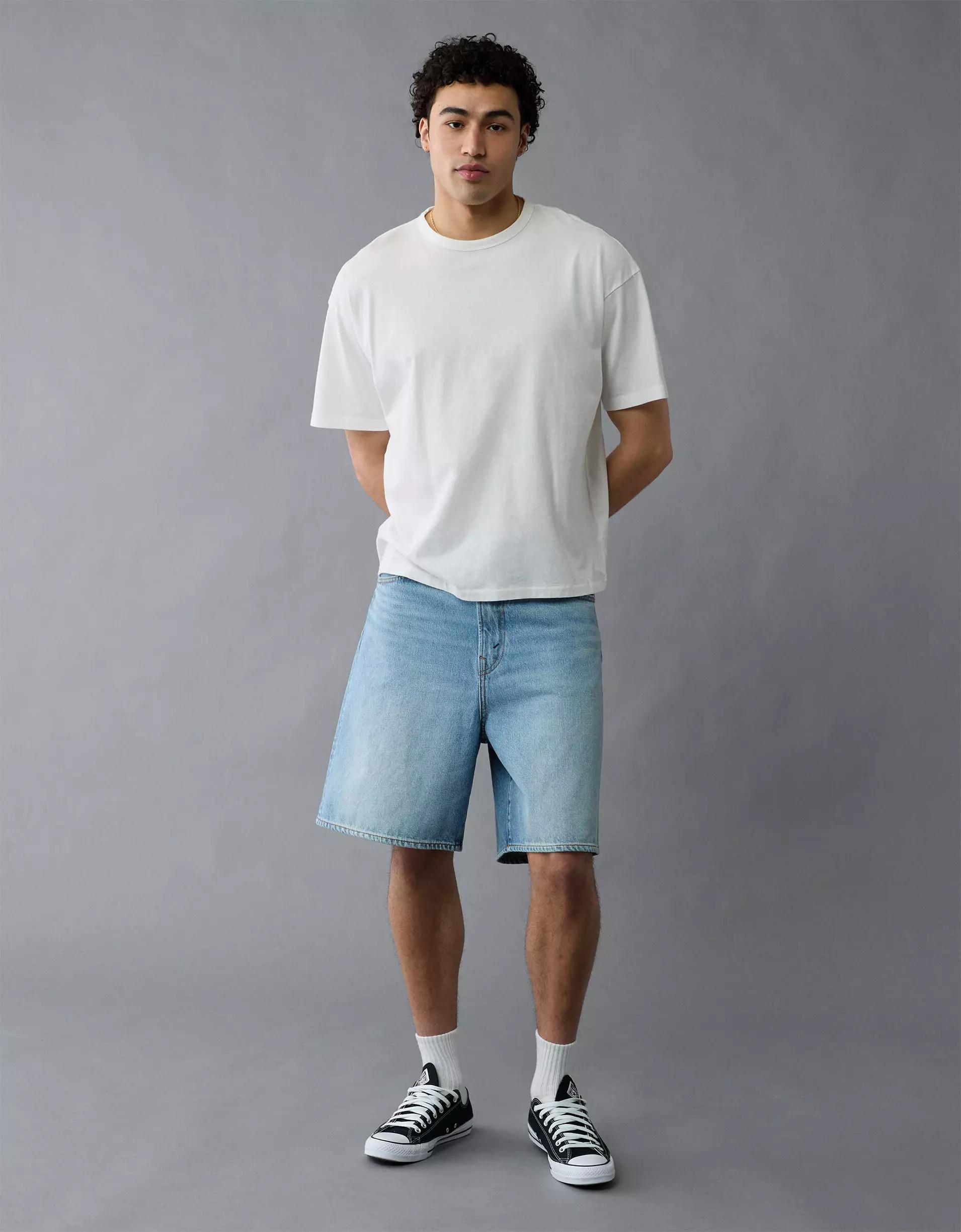AE Boxy Linen-Blend T-Shirt Product Image