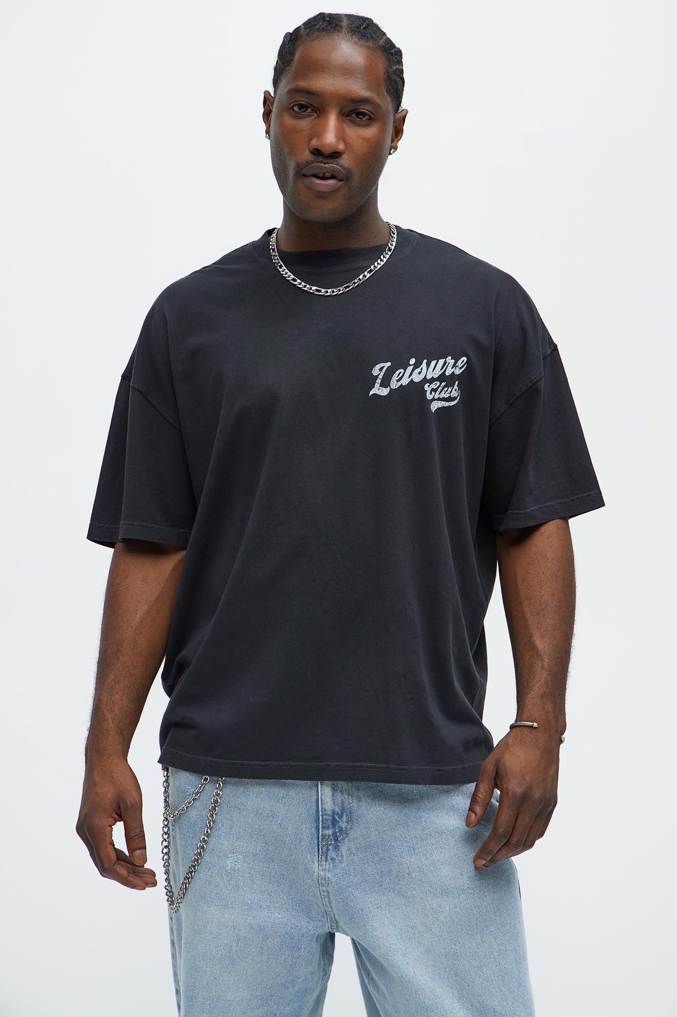 Leisure Club Oversized Short Sleeve Tee - Black Product Image