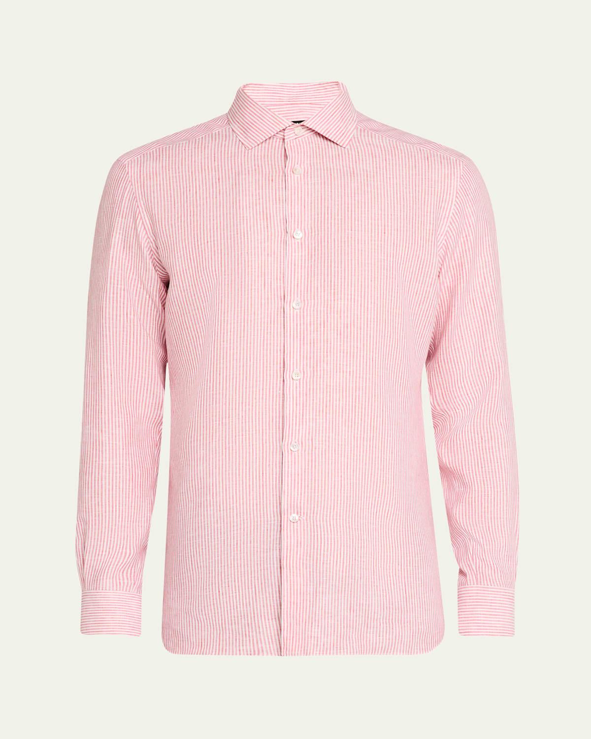 Mens Stripe Oasi Lino Casual Button-Down Shirt Product Image