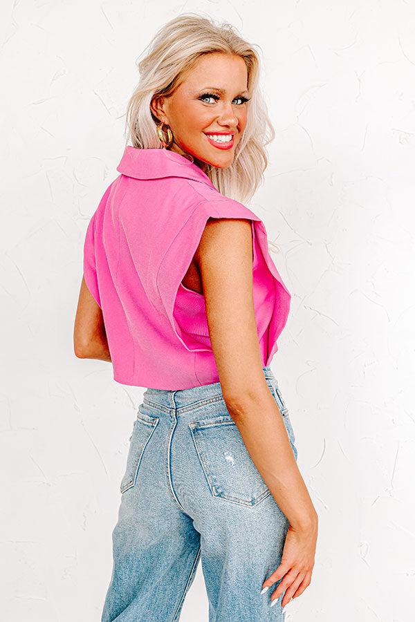 Champagne Cruising Crop Top in Bubblegum Pink Product Image