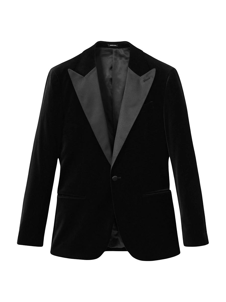 Mens Diamond Velvet Single-Breasted Dinner Jacket Product Image