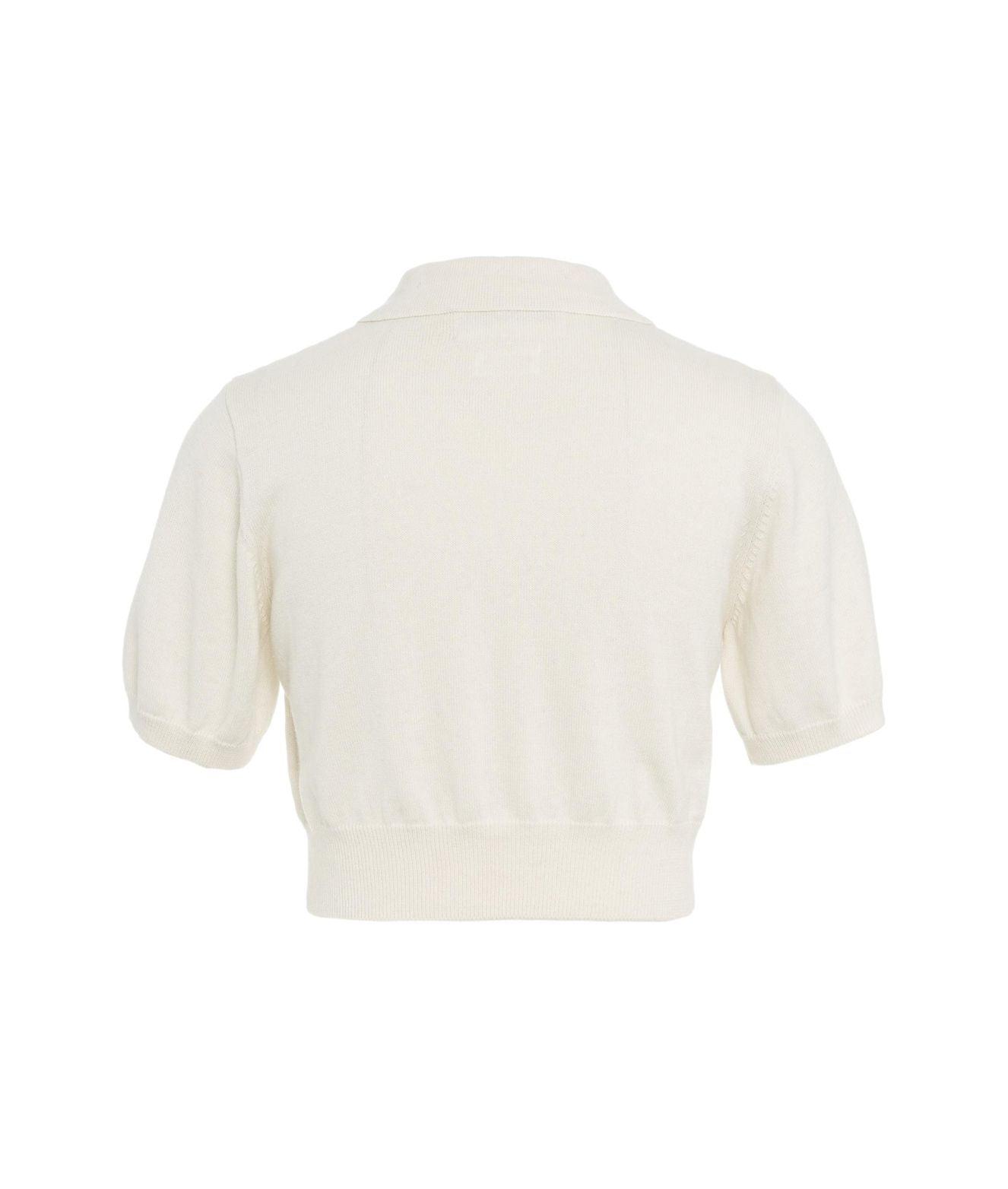 Cropped knit T-shirt Product Image