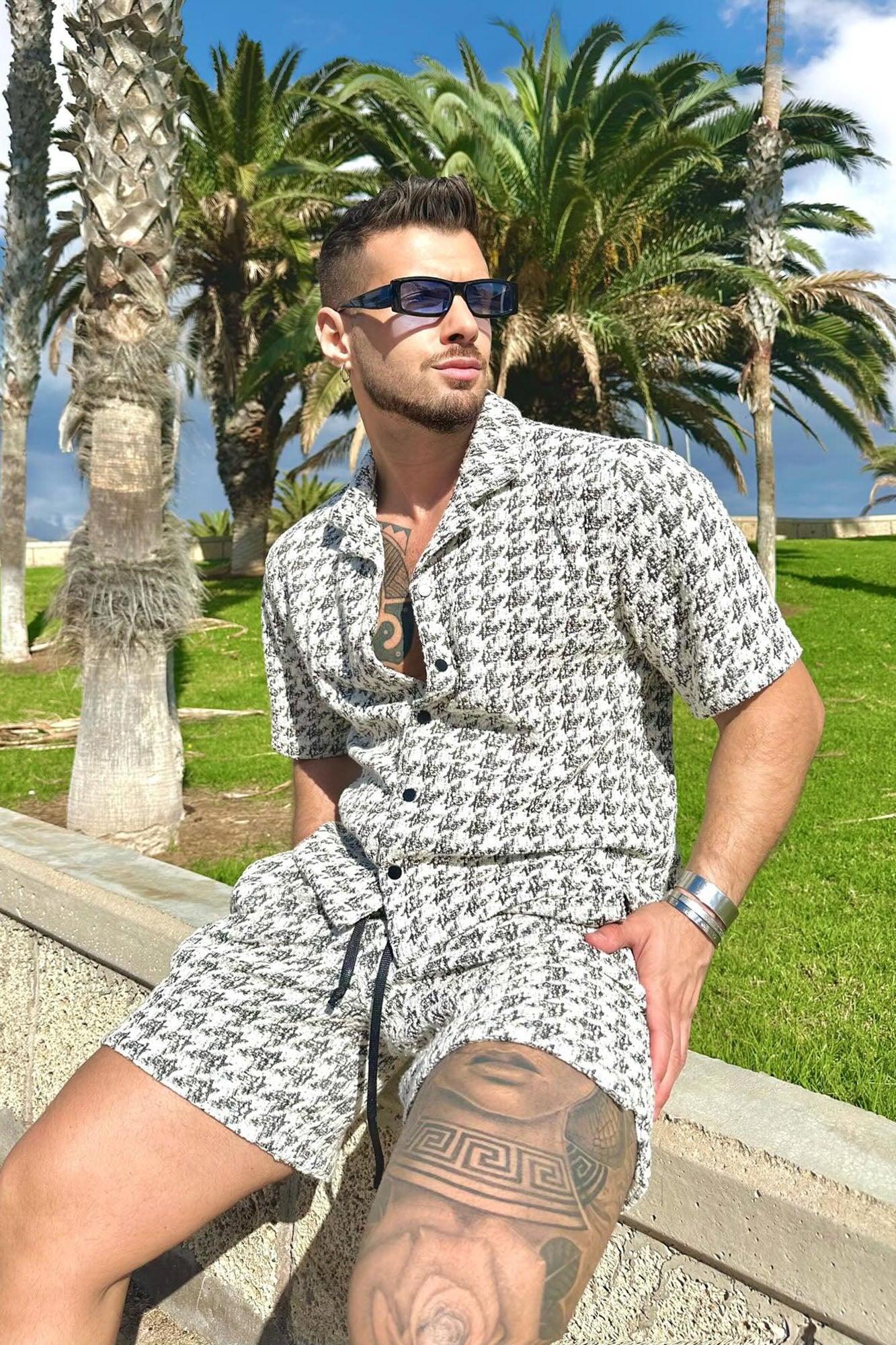 Beck Textured Shirt - Black/White Product Image