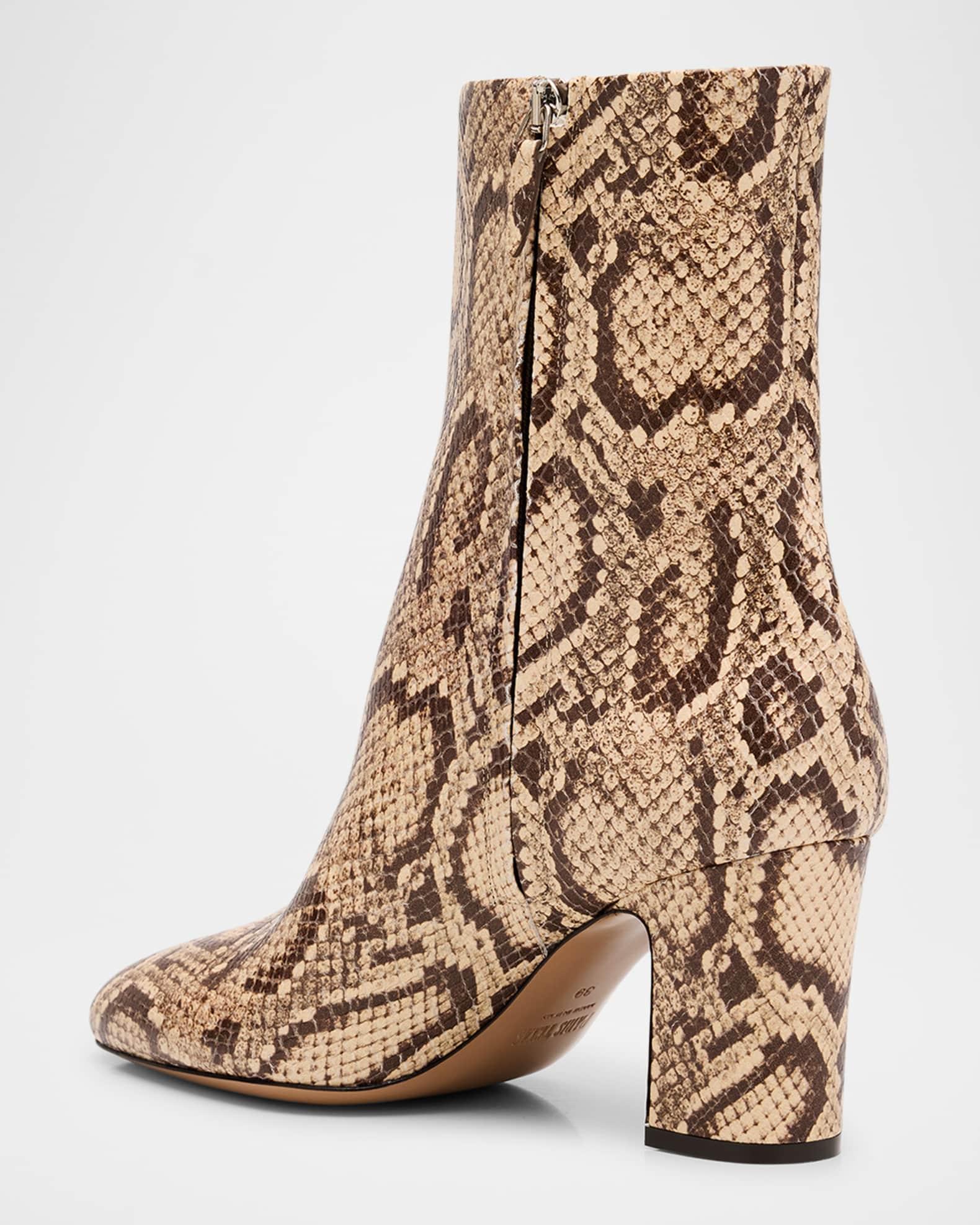 Lavinia Snake-Embossed Leather Ankle Boots Product Image