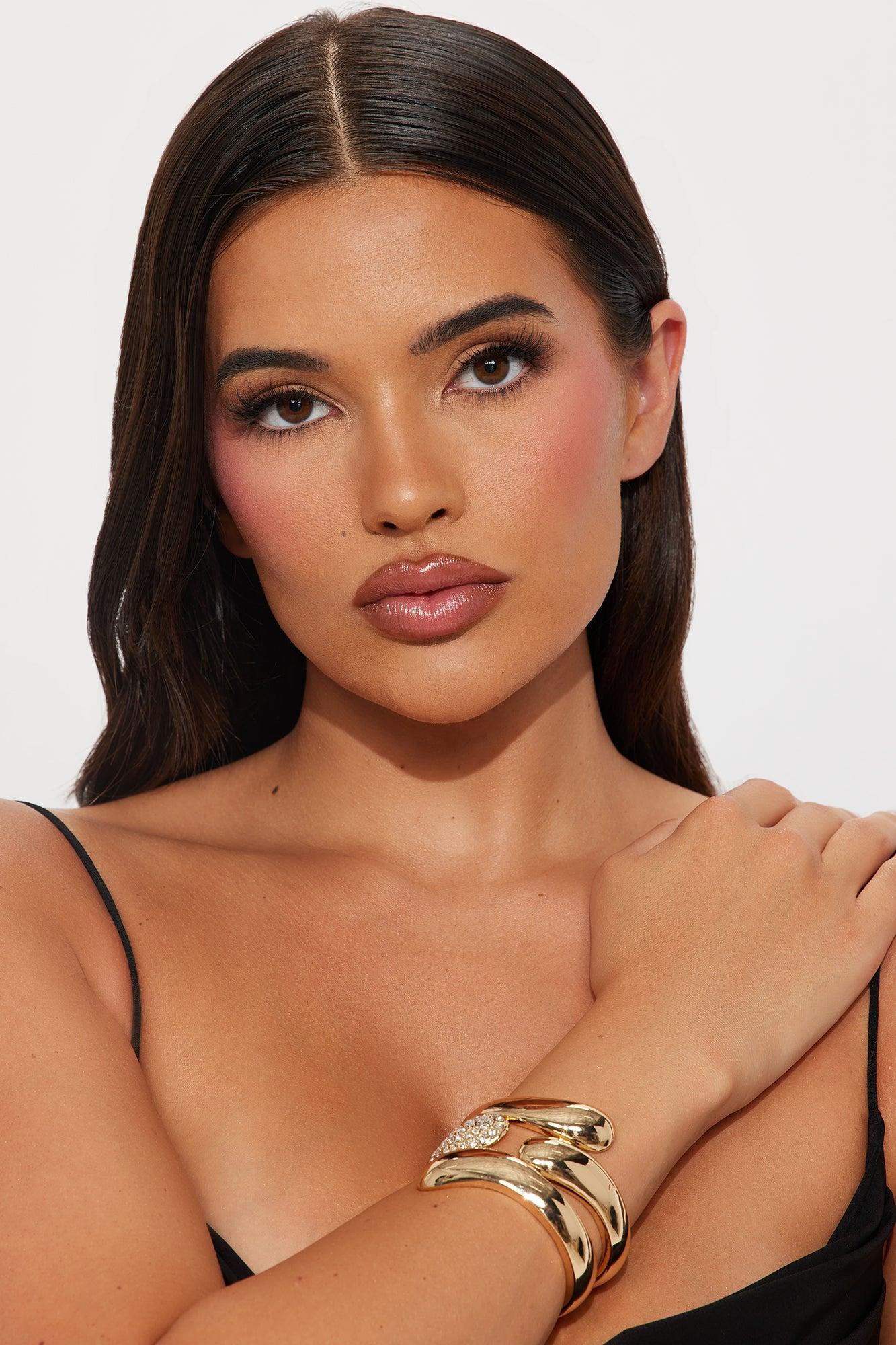 Night Out Rhinestone 2 Piece Cuff Bracelet Set - Gold Female Product Image