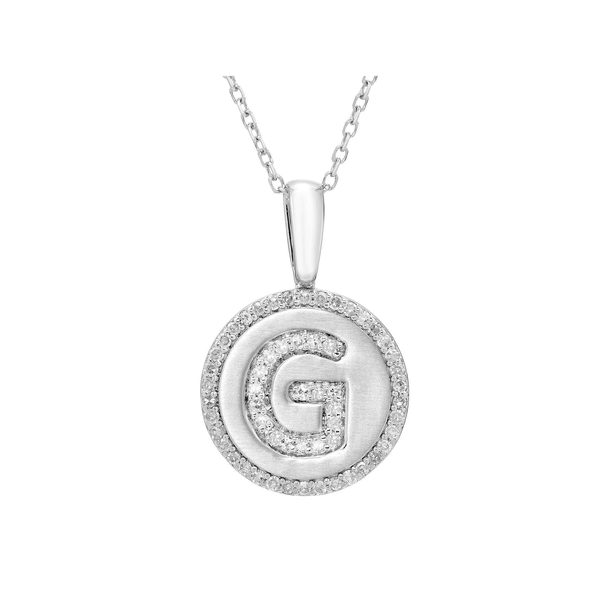 It's Personal Sterling Silver & Diamond Accent Initial Pendant Necklace, Women's, Size: 18" Product Image