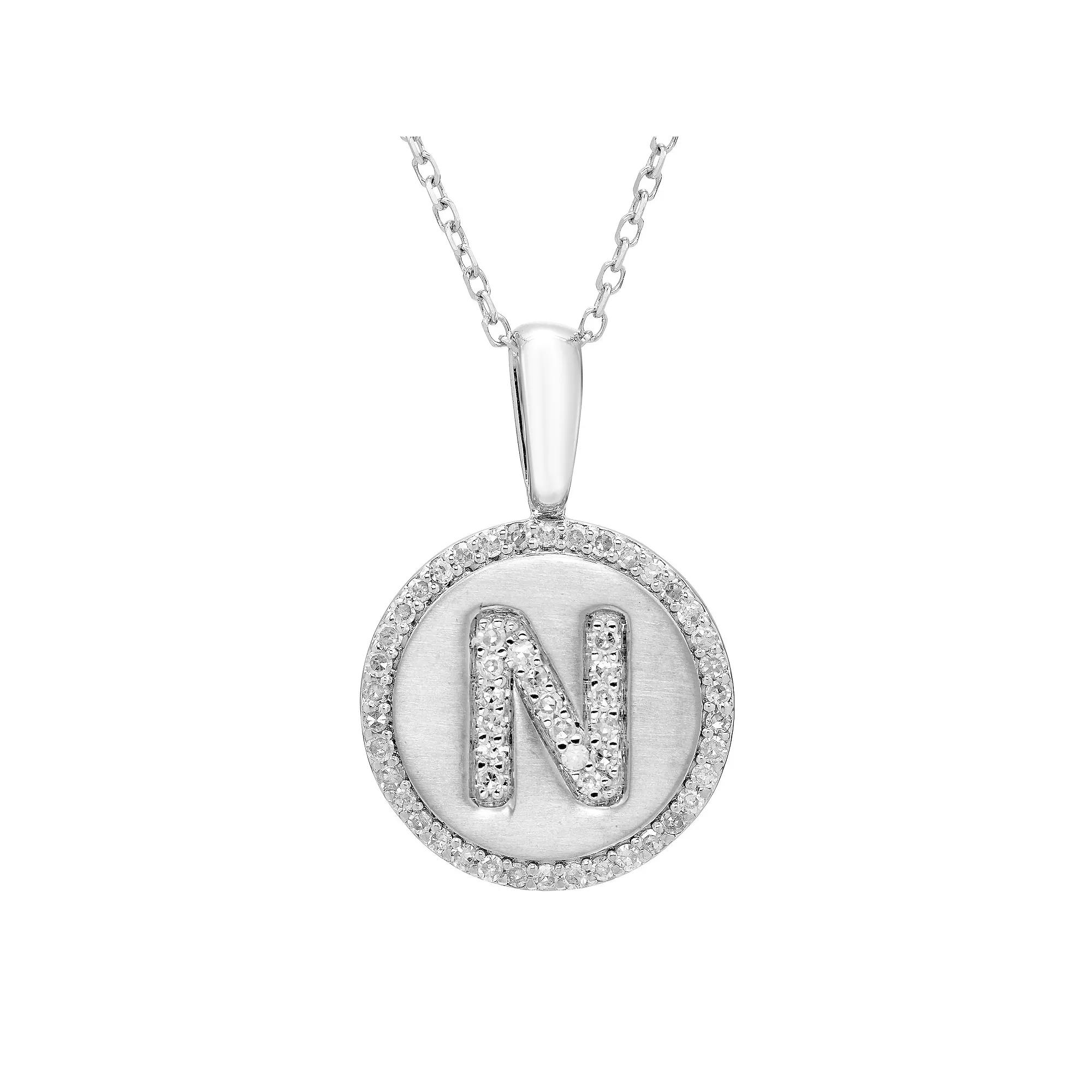 It's Personal Sterling Silver & Diamond Accent Initial Pendant Necklace, Women's,  Product Image