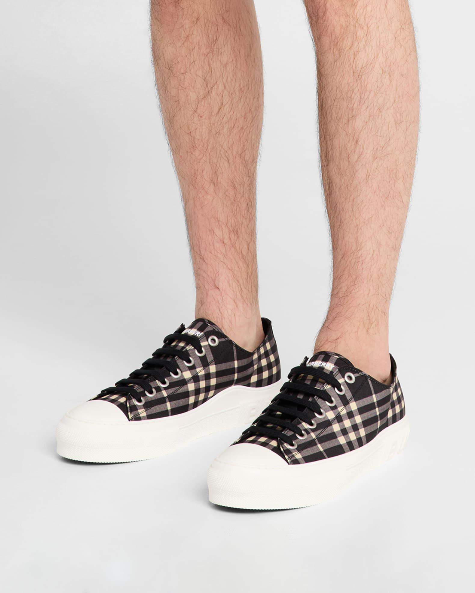Men's Jack Check Cotton Low-Top Sneakers Product Image
