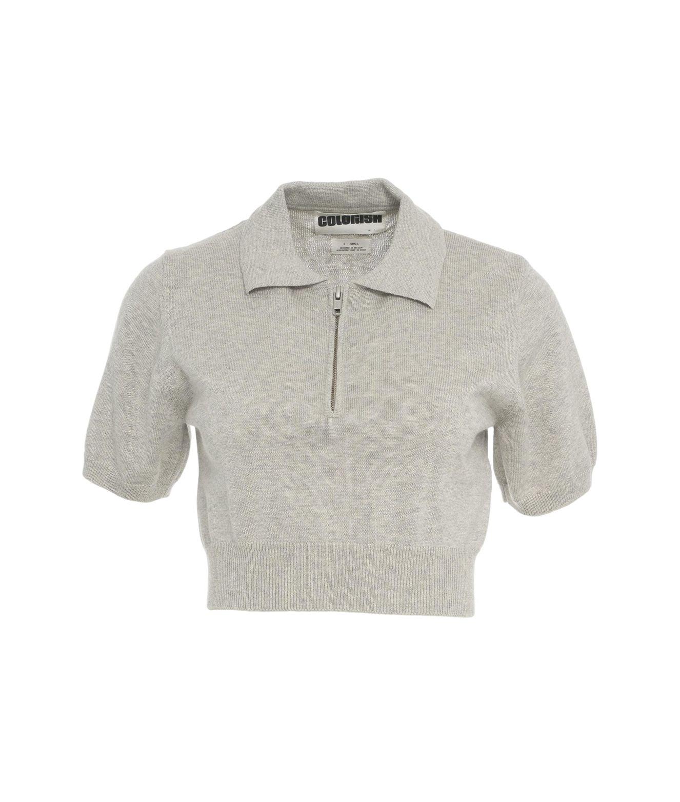 Cropped knit T-shirt Product Image