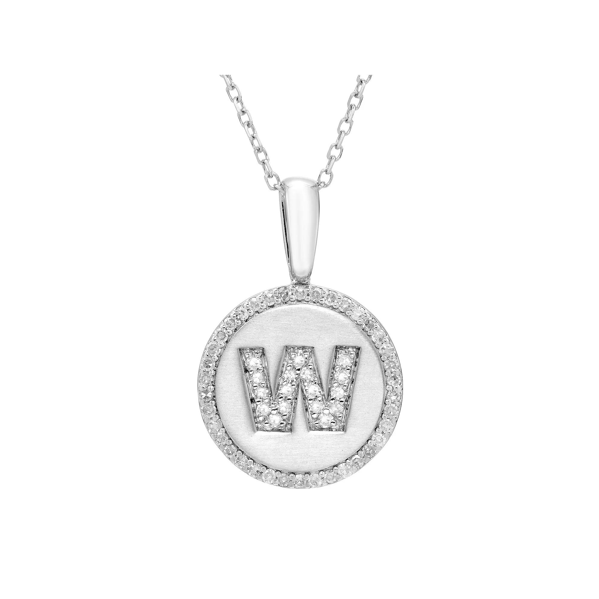 It's Personal Sterling Silver & Diamond Accent Initial Pendant Necklace, Women's,  Product Image