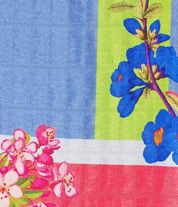 IC Collection Plus Color Block Floral Print Stand Collar Bracelet Sleeve Jacket Product Image