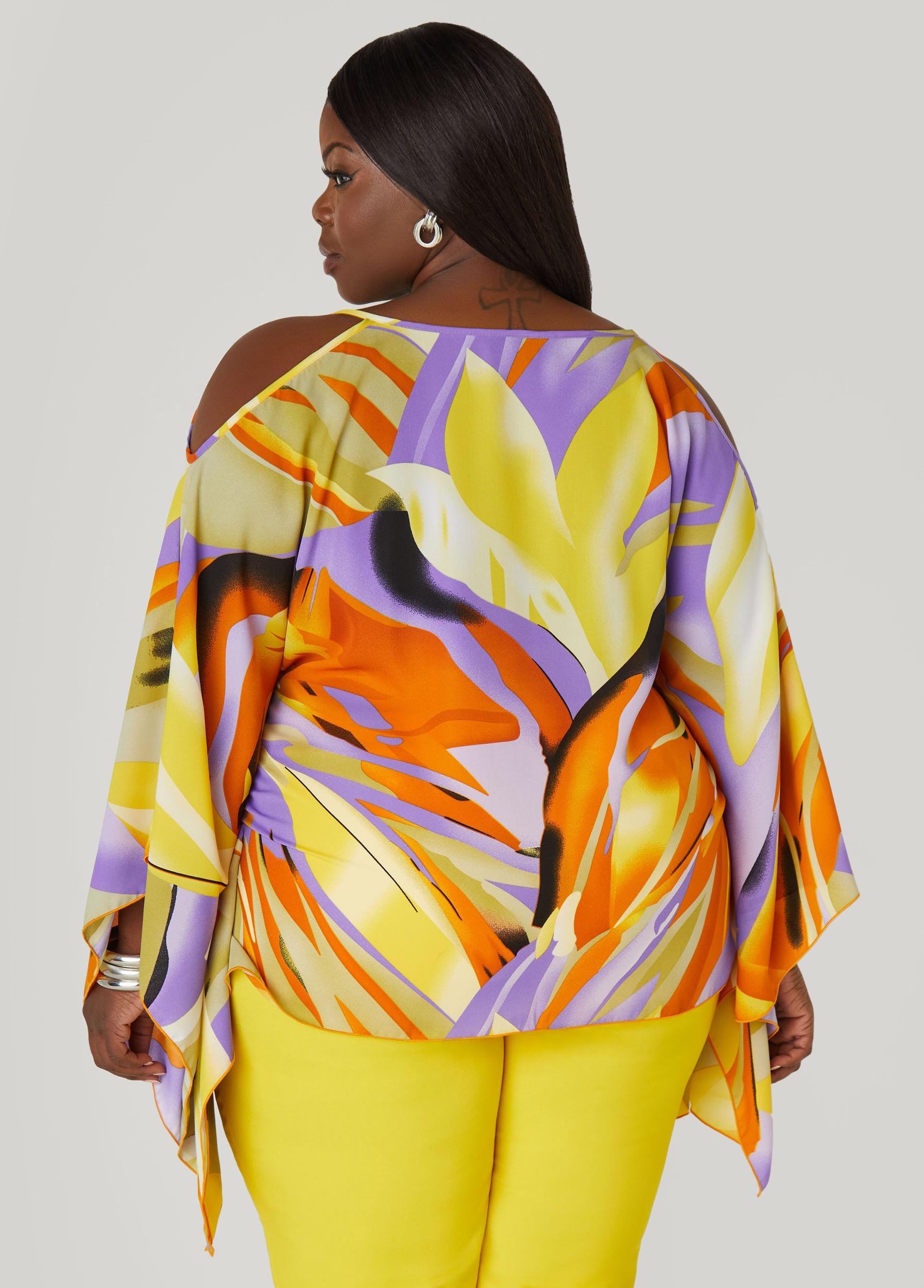 Cold Shoulder Floral Blouse Product Image