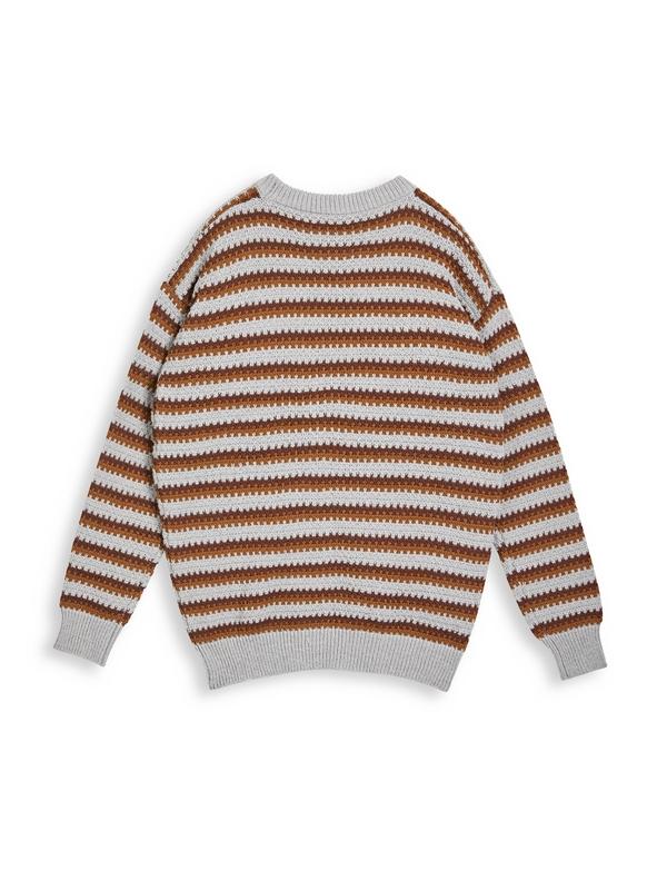 Men's Vintage Striped Crew Neck Knit Sweater Product Image