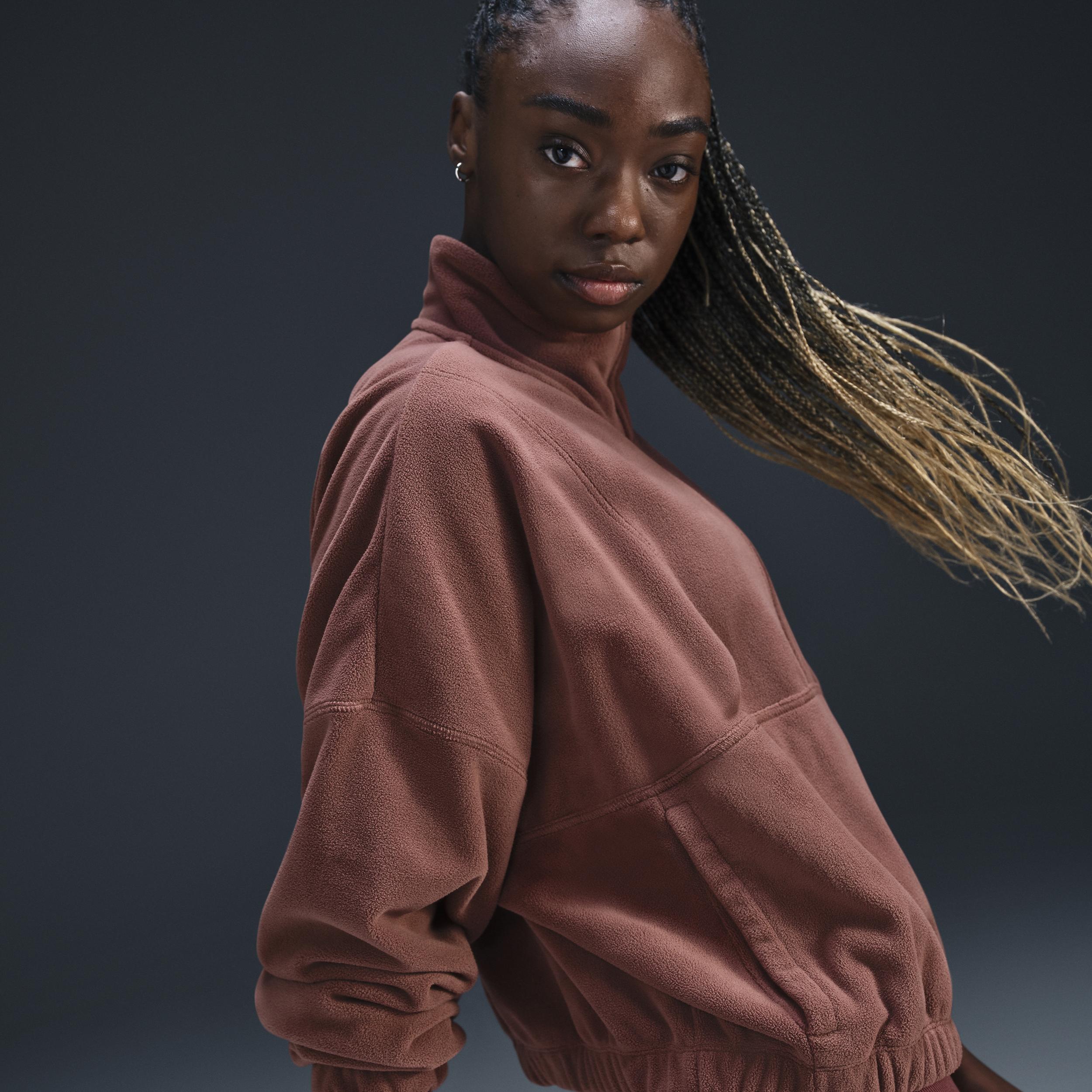 Nike Women's One Therma-FIT Oversized 1/2-Zip Fleece Top Product Image