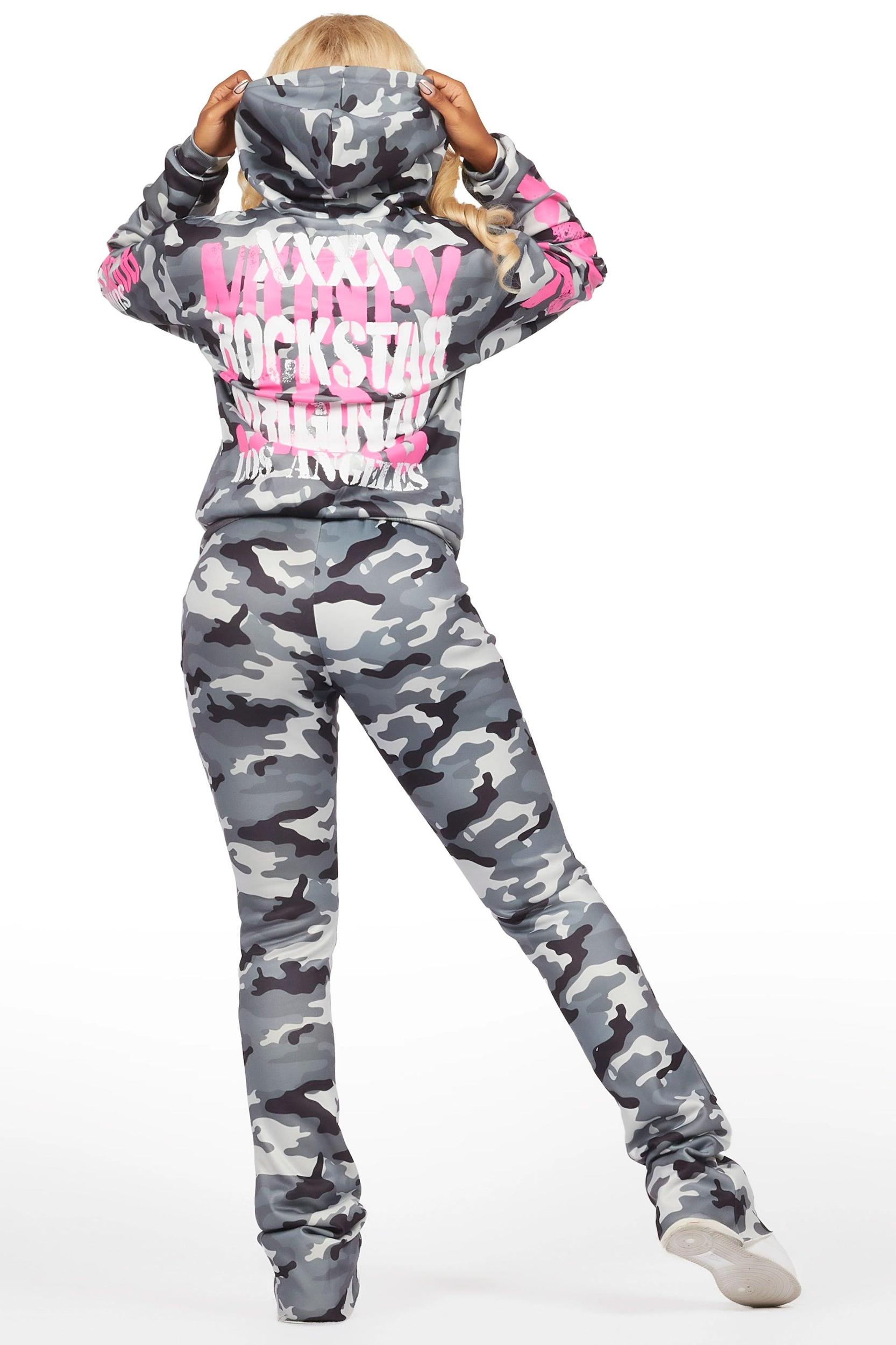Lamani Black Camo Super Stacked Trackset Female Product Image