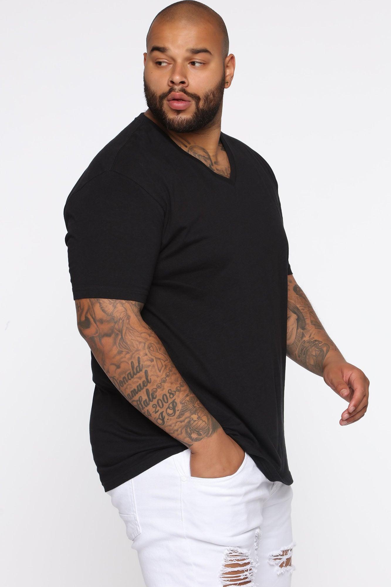 Essential V Neck Tee - Black Product Image