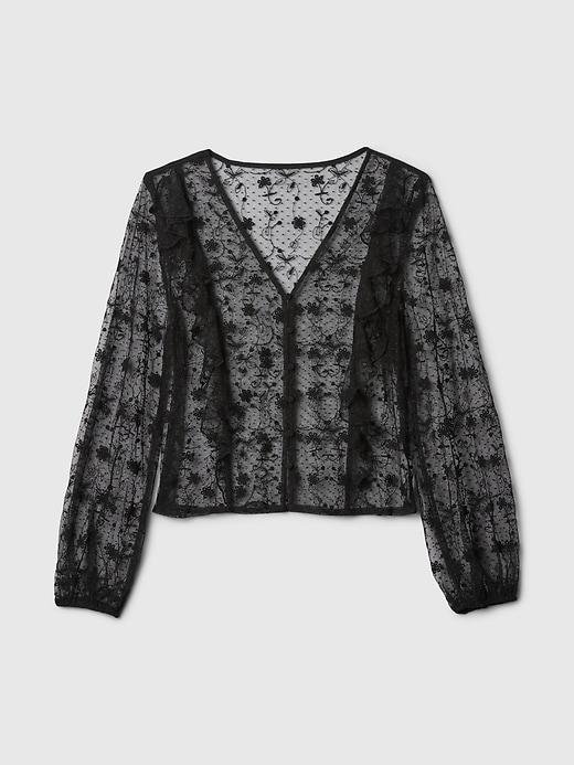 Recycled Lace Ruffle Top Product Image