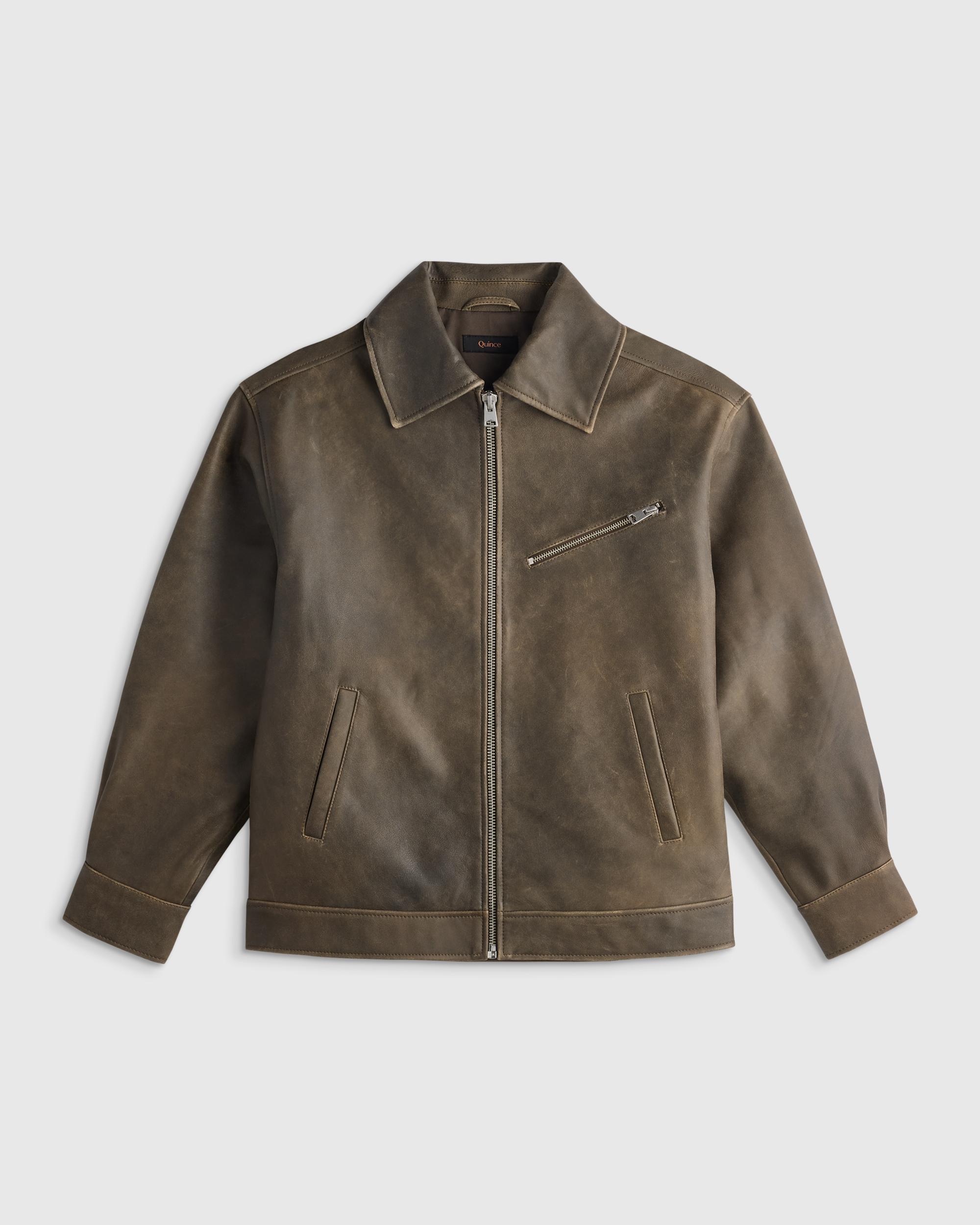 Quince | Women's Oversized Bomber Jacket Size XS, Leather Product Image