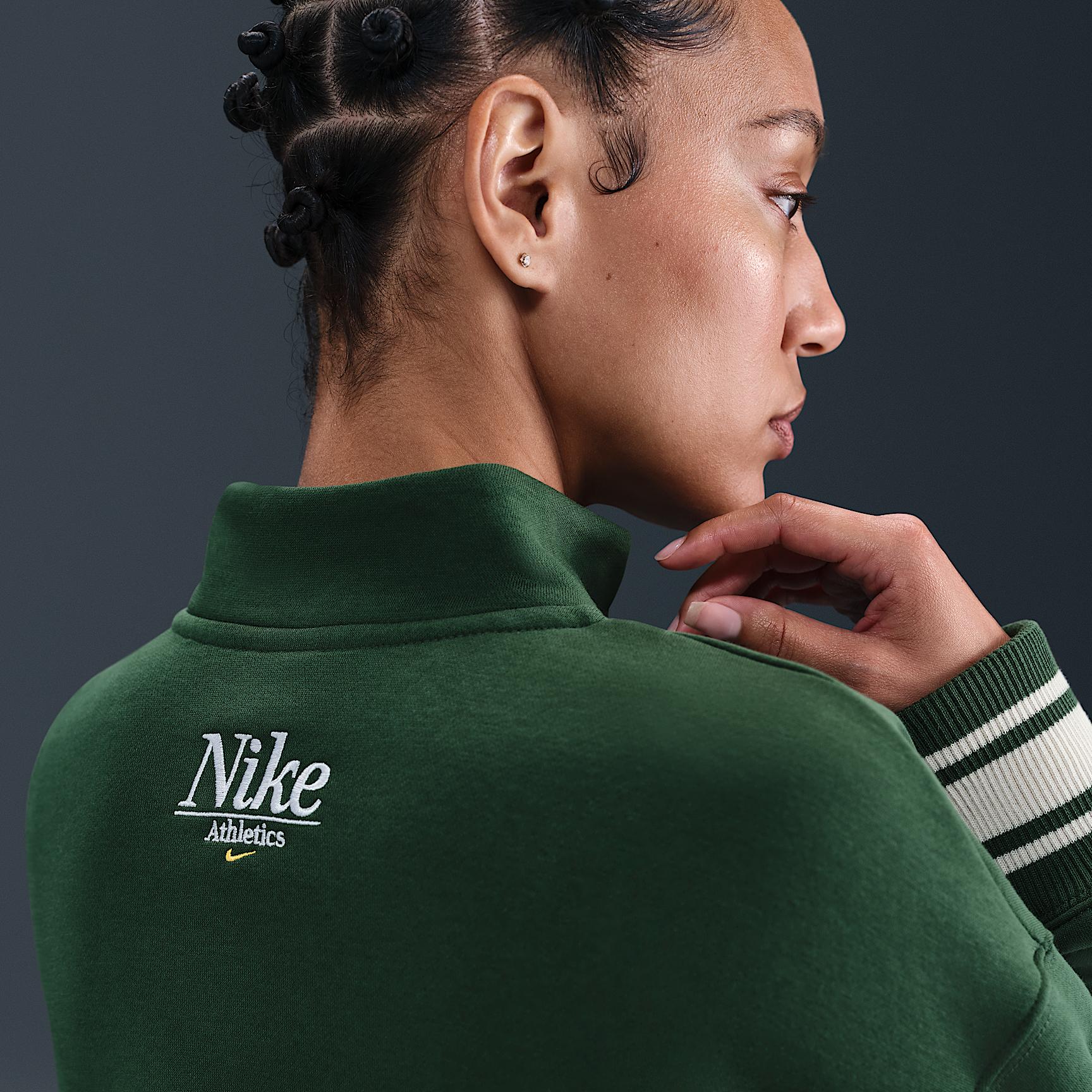 Womens Nike Sportswear Phoenix Fleece Oversized 1/4-Zip Long Sweatshirt | IH7804-323 Product Image