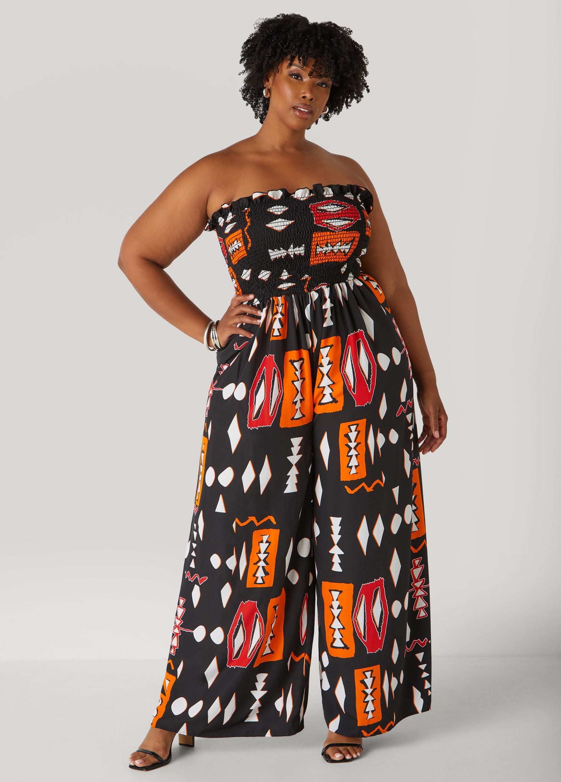 Strapless Abstract Print Jumpsuit Product Image