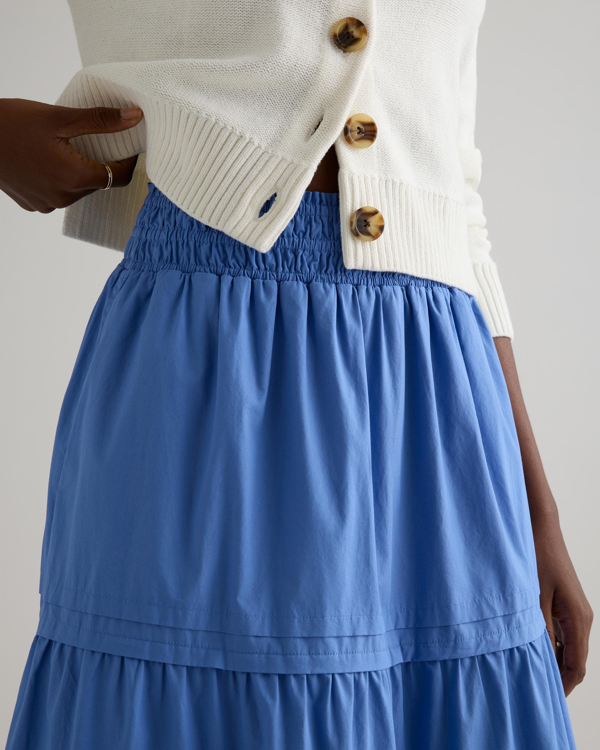 Quince | Women's Poplin Tiered Maxi Skirt Size XL, Organic Cotton Product Image