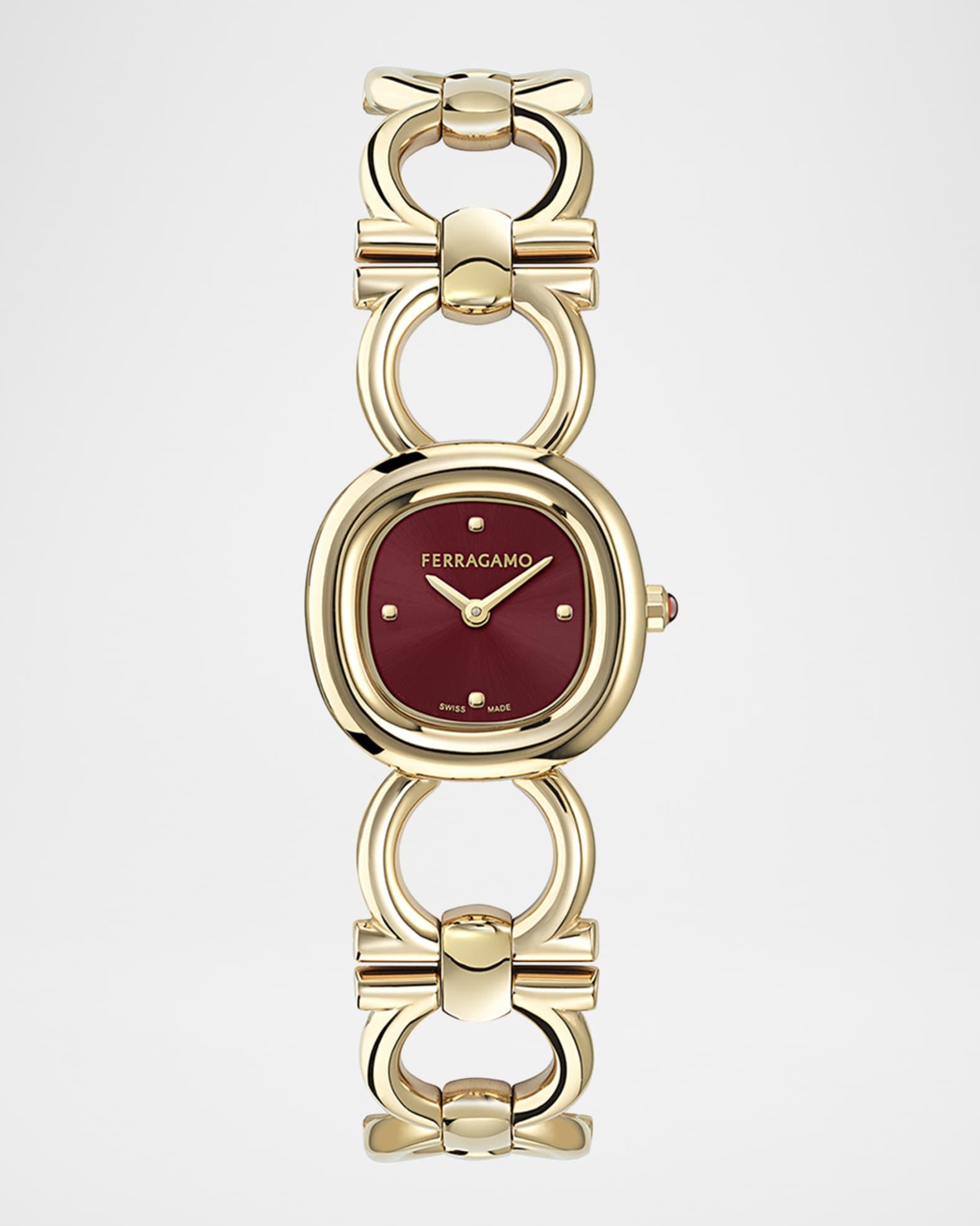 Double Gancini 25MM IP Yellow Gold Bracelet Watch Product Image