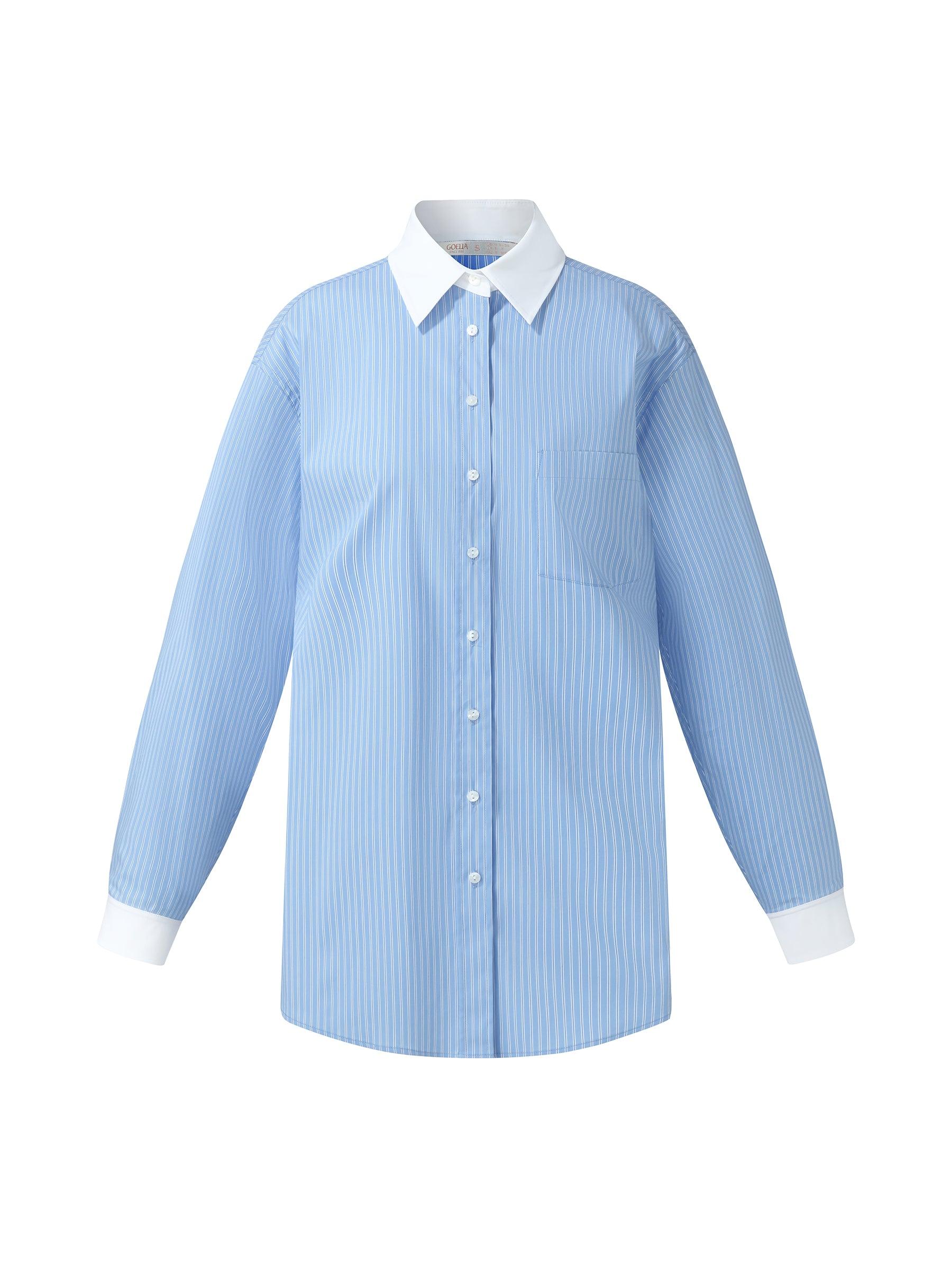 Color Block Stripe Women Oversized Shirt Product Image