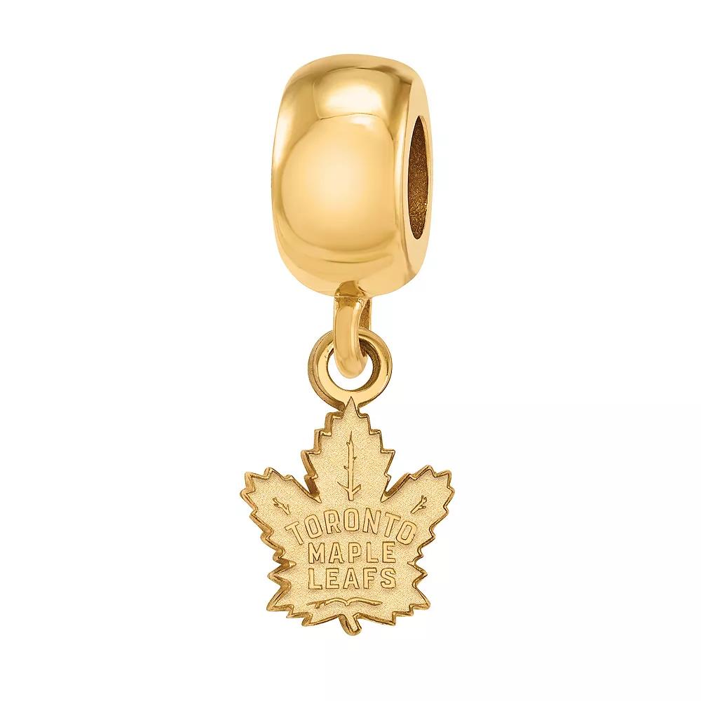 LogoArt Toronto Maple Leafs Sterling Silver Mini Logo Dangle Bead Charm, Women's, Size: 9MM, Gold Over Sterling Product Image