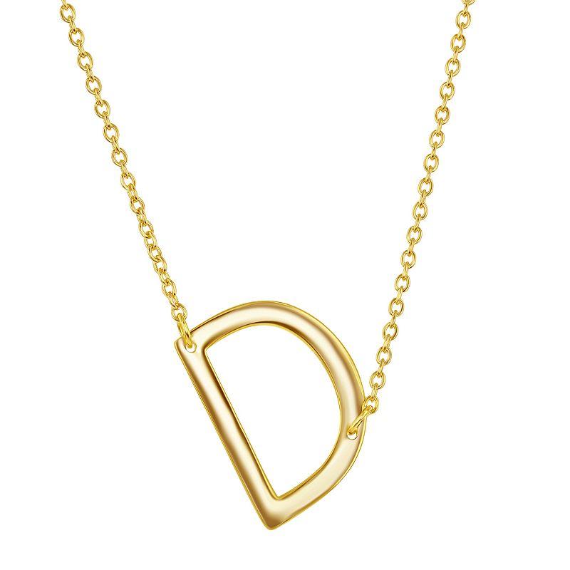 Sterling Silver Sideways Initial Necklace, Women's, Size: 16-18" ADJ, Gold Tone Z Product Image