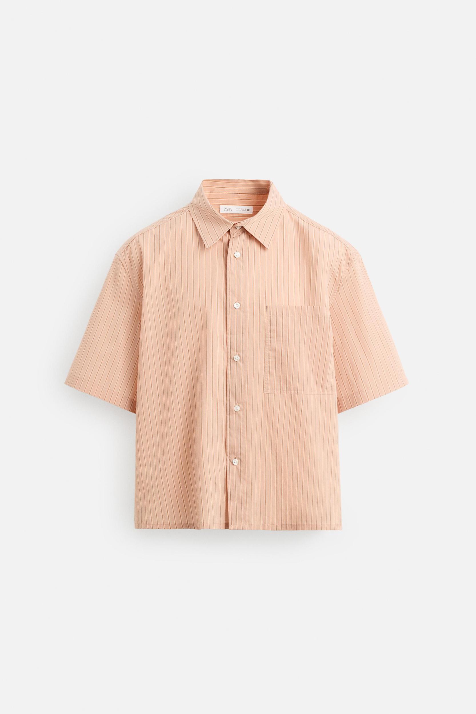 STRIPED CROPPED FIT SHIRT Product Image