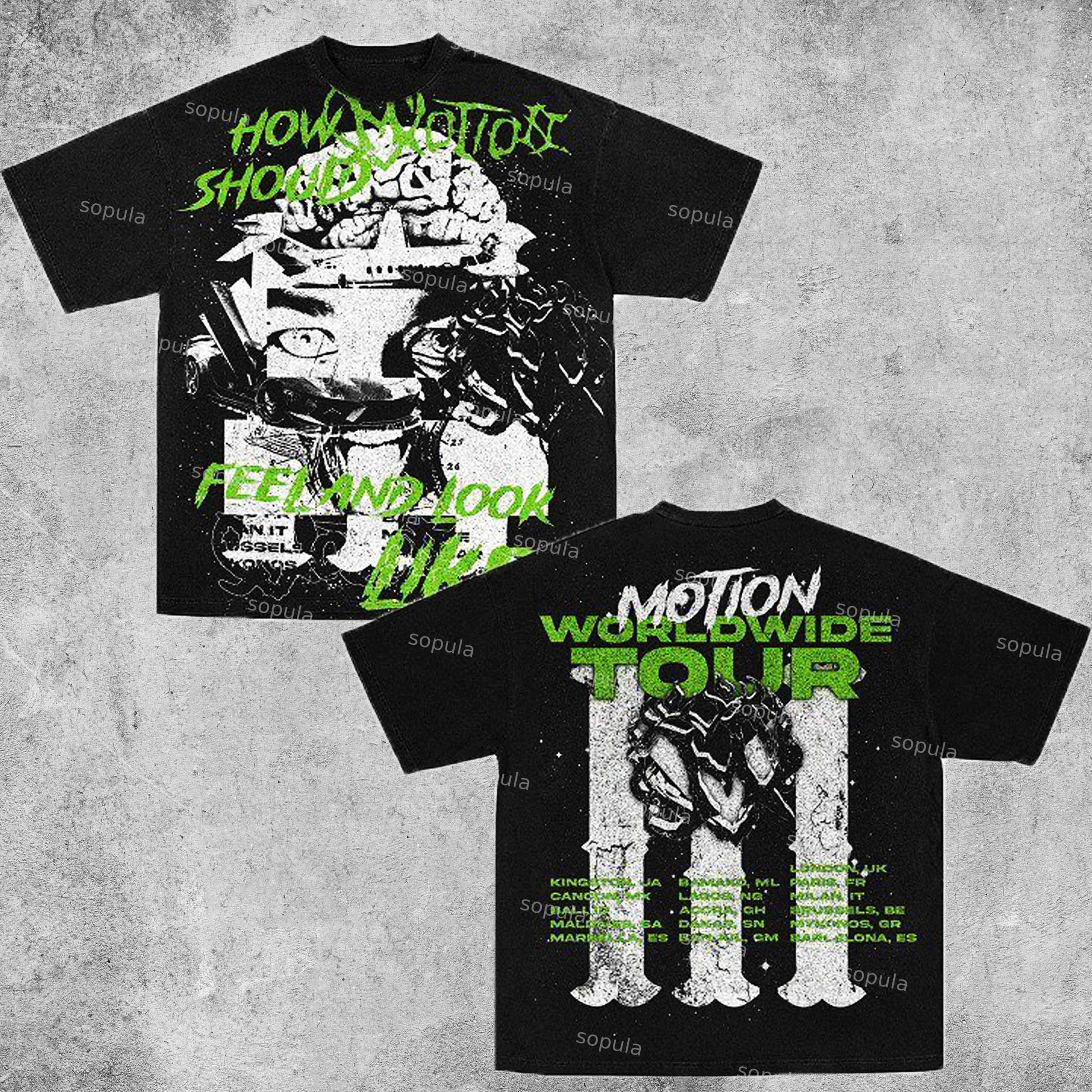 Vintage Motion World Tour Graphic Cotton T-Shirt Product Image