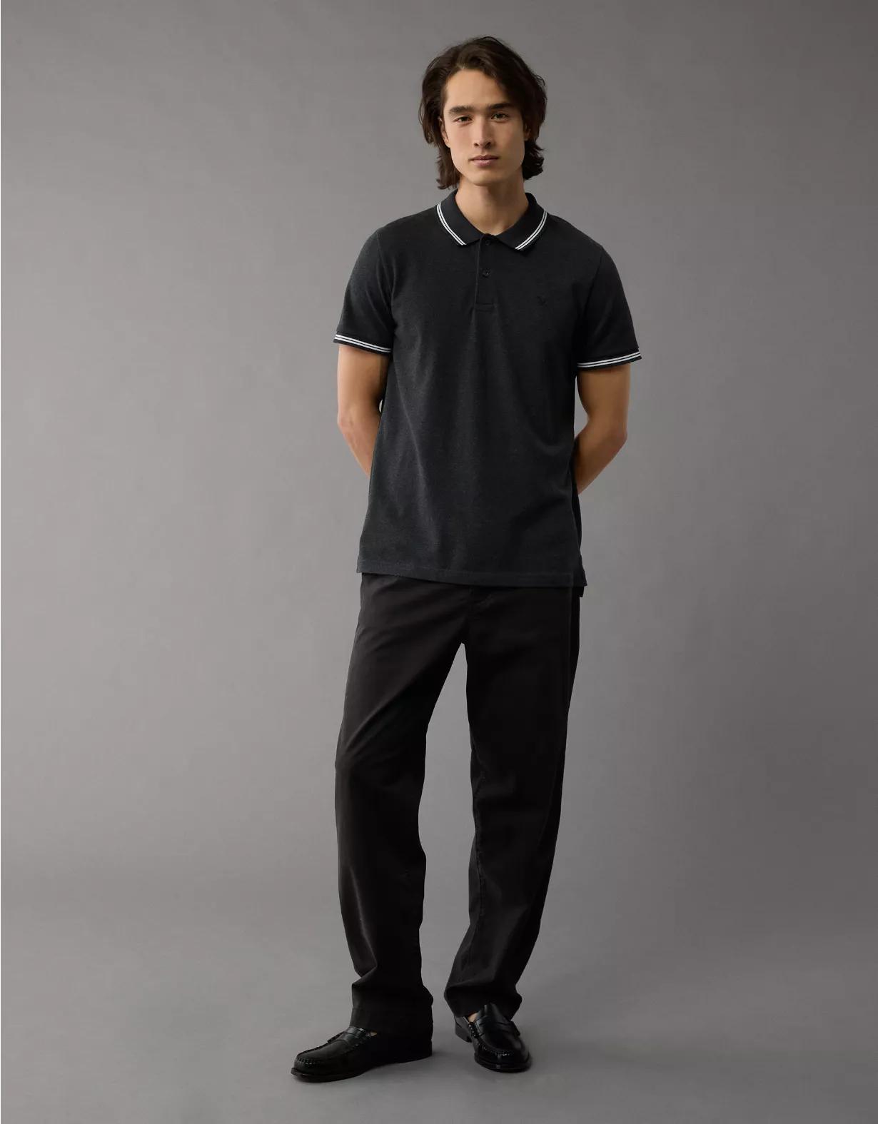 AE Lived-In Stretch Pique Slim Fit Tipped Polo Shirt Product Image